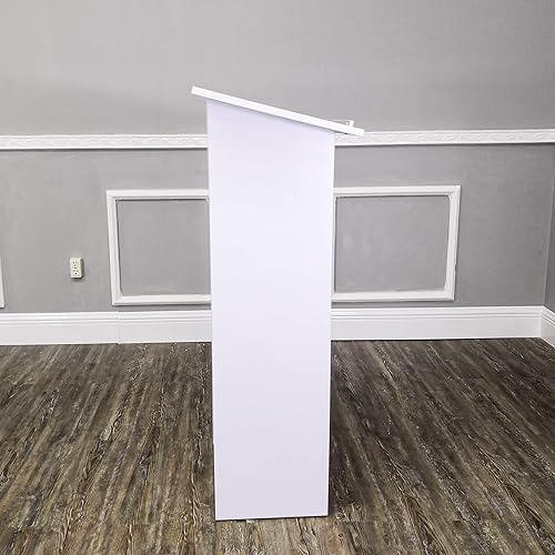 Miniatura 6 de FixtureDisplays Soporte de debate para conferencias de iglesia y púlpito de madera MDF blanco 23 x 15 x 44 pulgadas 10051