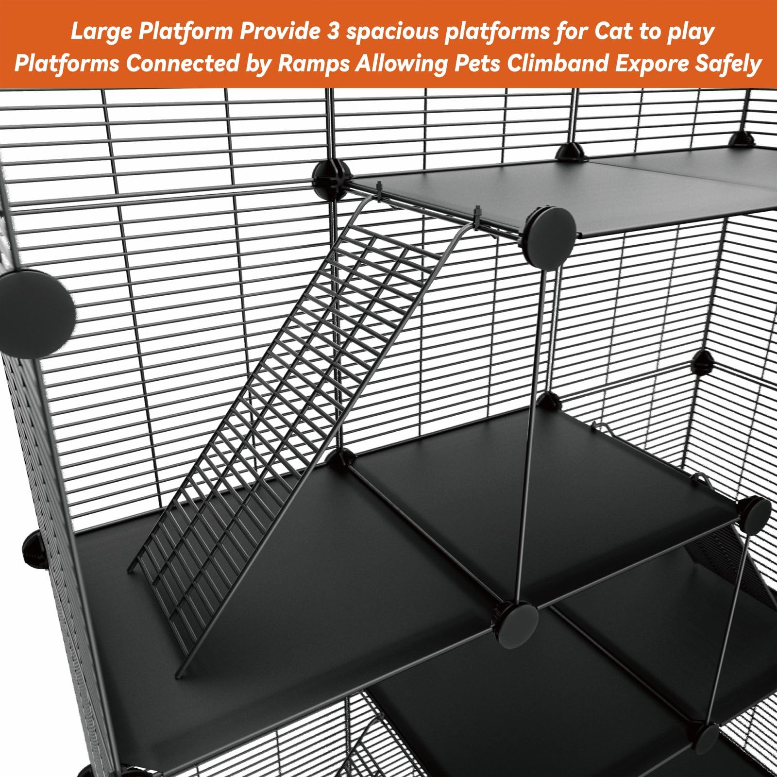 STILLCOVE 4-Tier Cat Cage - Indoor Pet Enclosure -7 STILLCOVE 4-Tier Cat Cage - Indoor Pet Enclosure -7