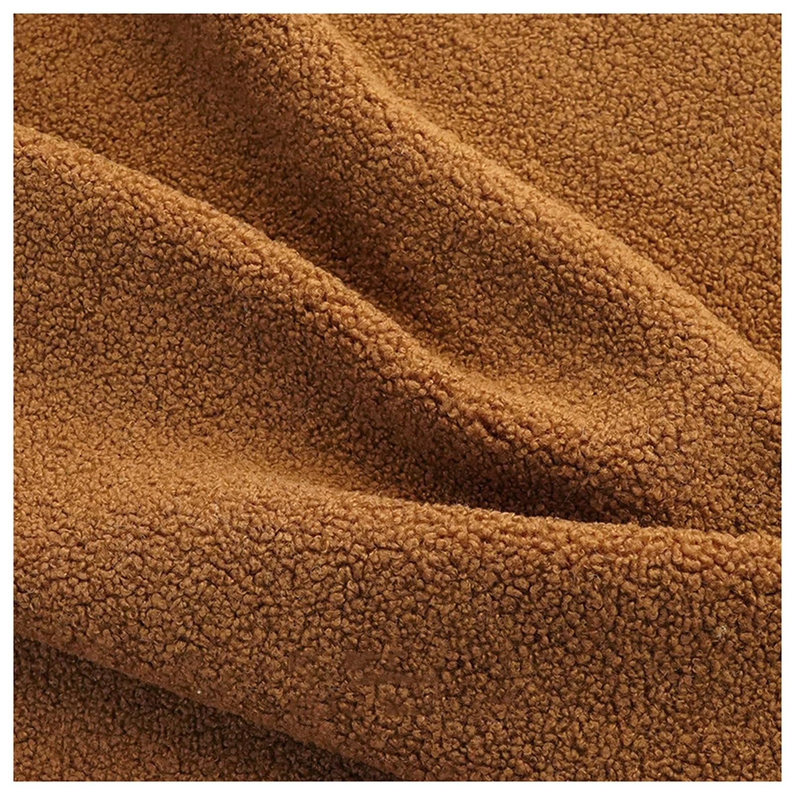 Sherpa Fleece Fabric Soft Curly Woolly Pile Fleece High-Density Material Home Decor Upholstery Plush Sheepskin Fabric Material for DIY Projects Sewing and Splicing, 50 * 160cm (Color : Camel-Color)