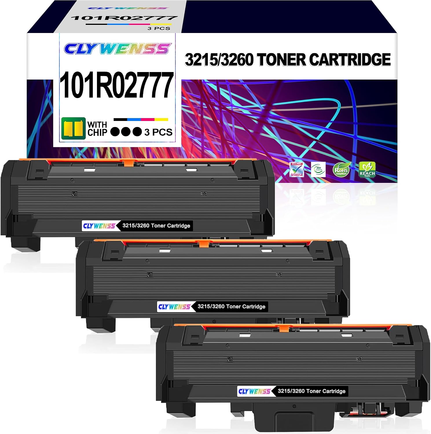 Compatible Toner Cartridge Replacement for Xerox 106R02777 Black Toner Cartridge to Use with Phaser 3260 3260DI 3260DNI 3052 WorkCentre 3215 3215NI 3225 3225DNI Printer (3-Black)