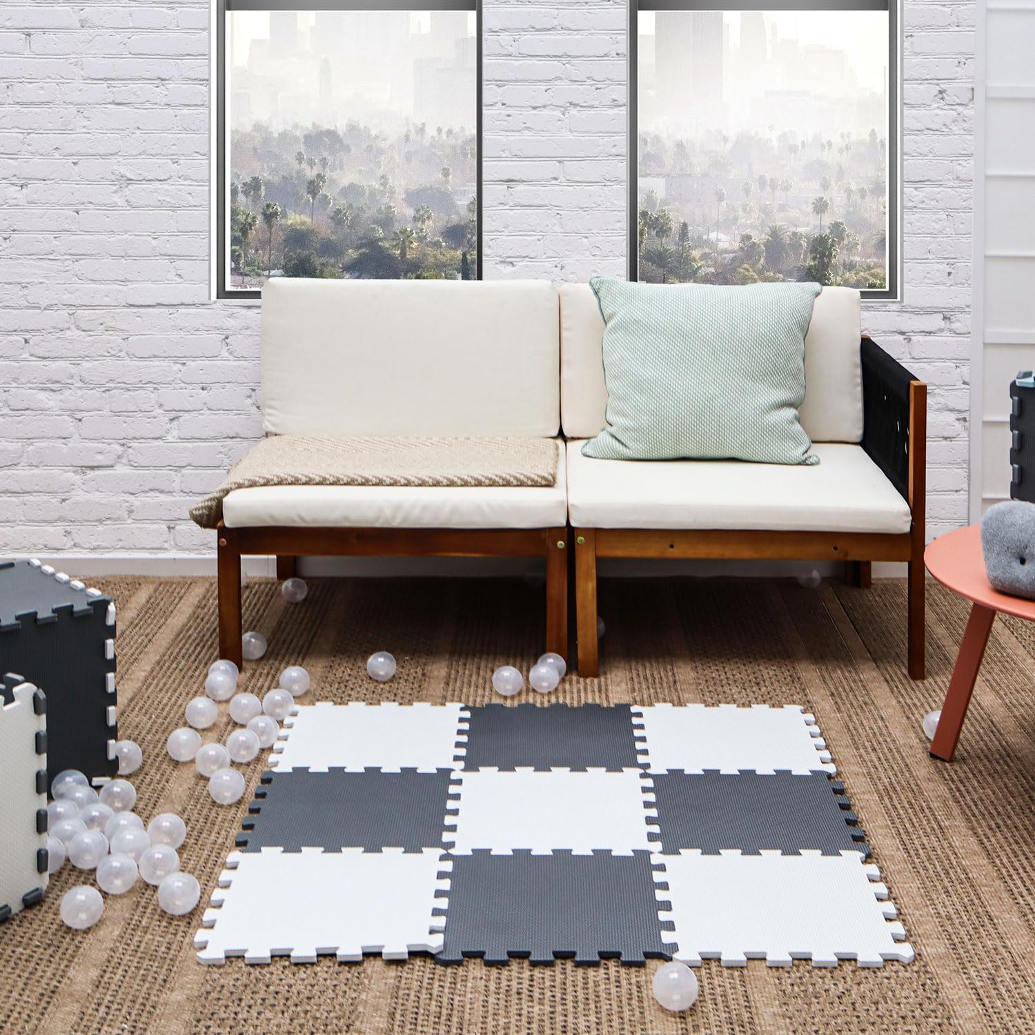 LittleTom 9-Pieces Baby Play Mat, 30x30 cm/ 11.8x11.8 in, Soft Foam Interlocking Tiles, EVA Sensory Mat for Crawling Toddlers - Image 3