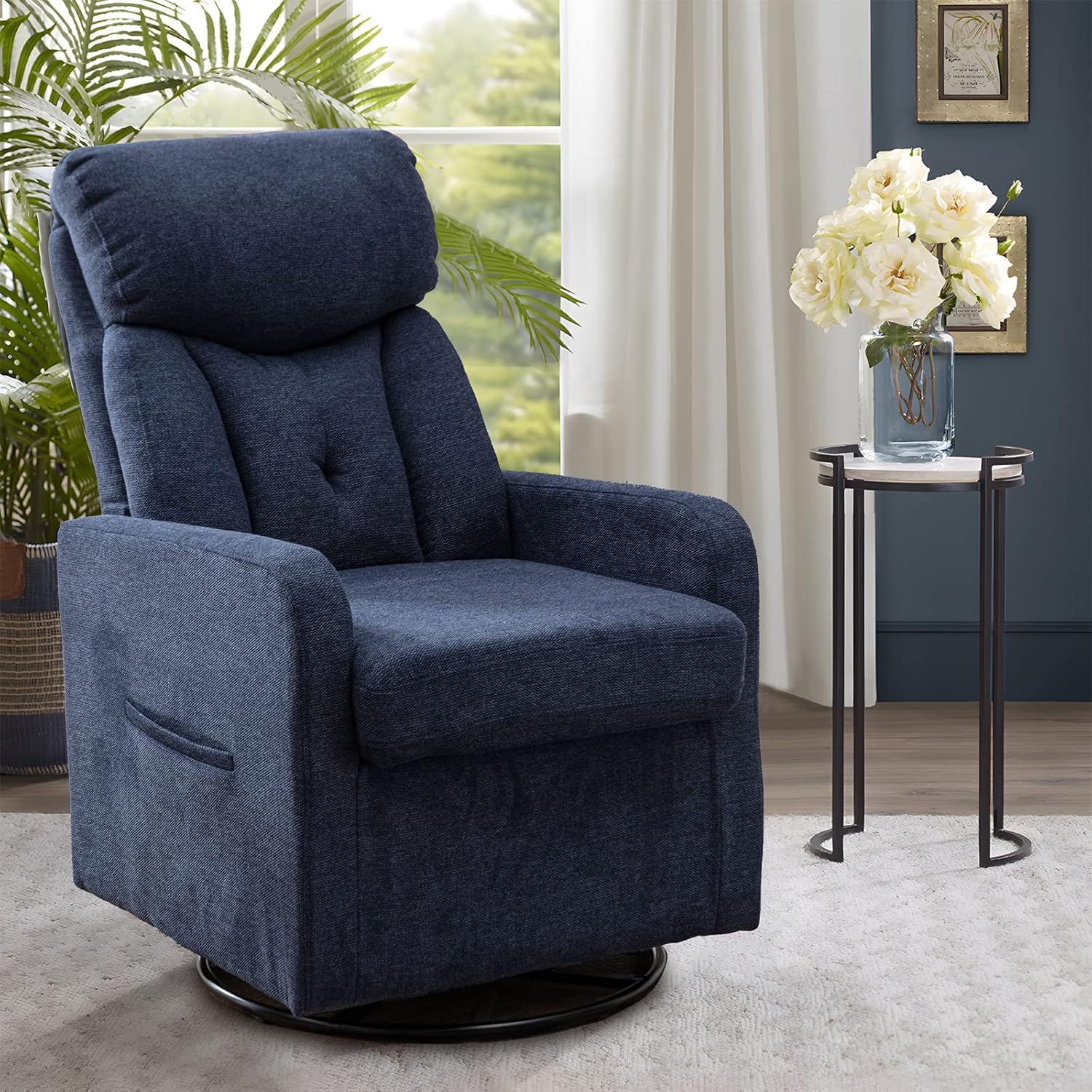 Amazon.com: 360 Swivel Accent Glider Rocking Chair, Comfy Tufted ...