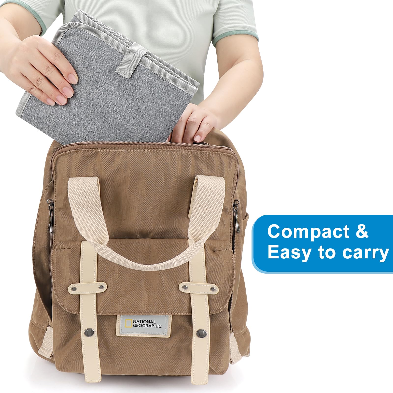 Accmor Cambiador de pañales portátil, impermeable, cambiador de pañales para bebé, portátil, cambiador de viaje para bebé, gris