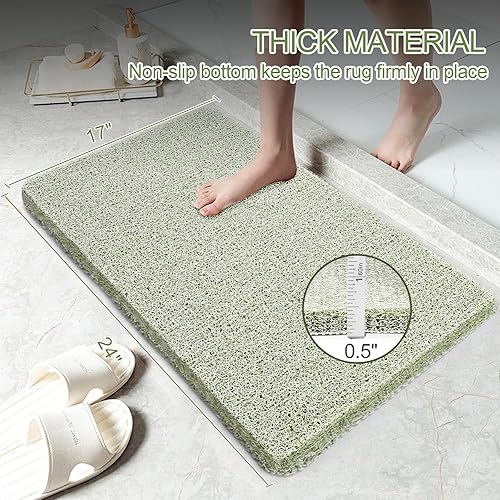Miniatura 2 de Joyhalo Tapetes de ducha antideslizantes para personas mayores, 24 x 17 pulgadas, tapete de baño antideslizante para ducha interior, tapetes de baño
