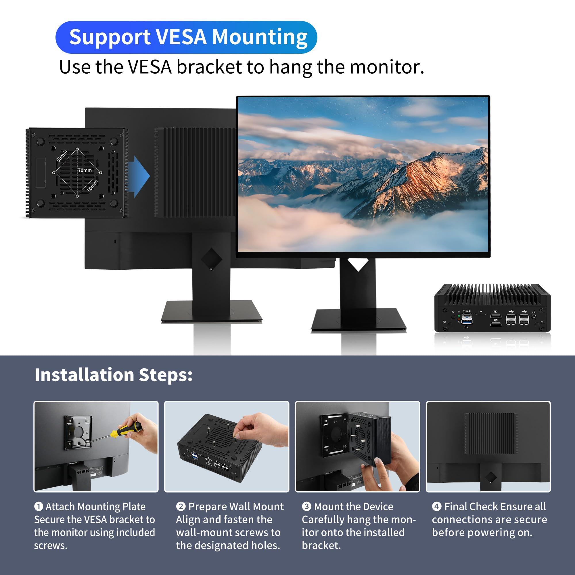 CWWK Mini PC N150 10GbE Firewall Appliance, Dual 10Gbit SFP+, 2 x i226-V 2.5GbE LAN, Micro OPNsense Box, 10Gb Mini Computer, 8GB DDR5 RAM 128GB NVMe SSD, E-Key, USB-C, TF, AES-NI