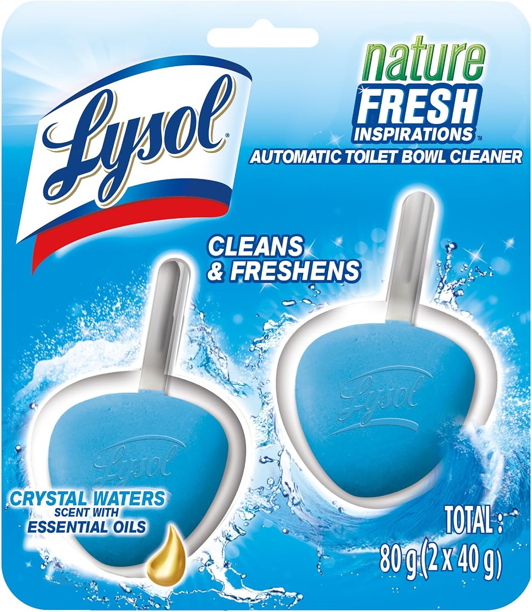 Lysol Limpiador automático para inodoro, limpia y refresca el inodoro, aroma fresco atlántico, 2 unidades (paquete de 1)