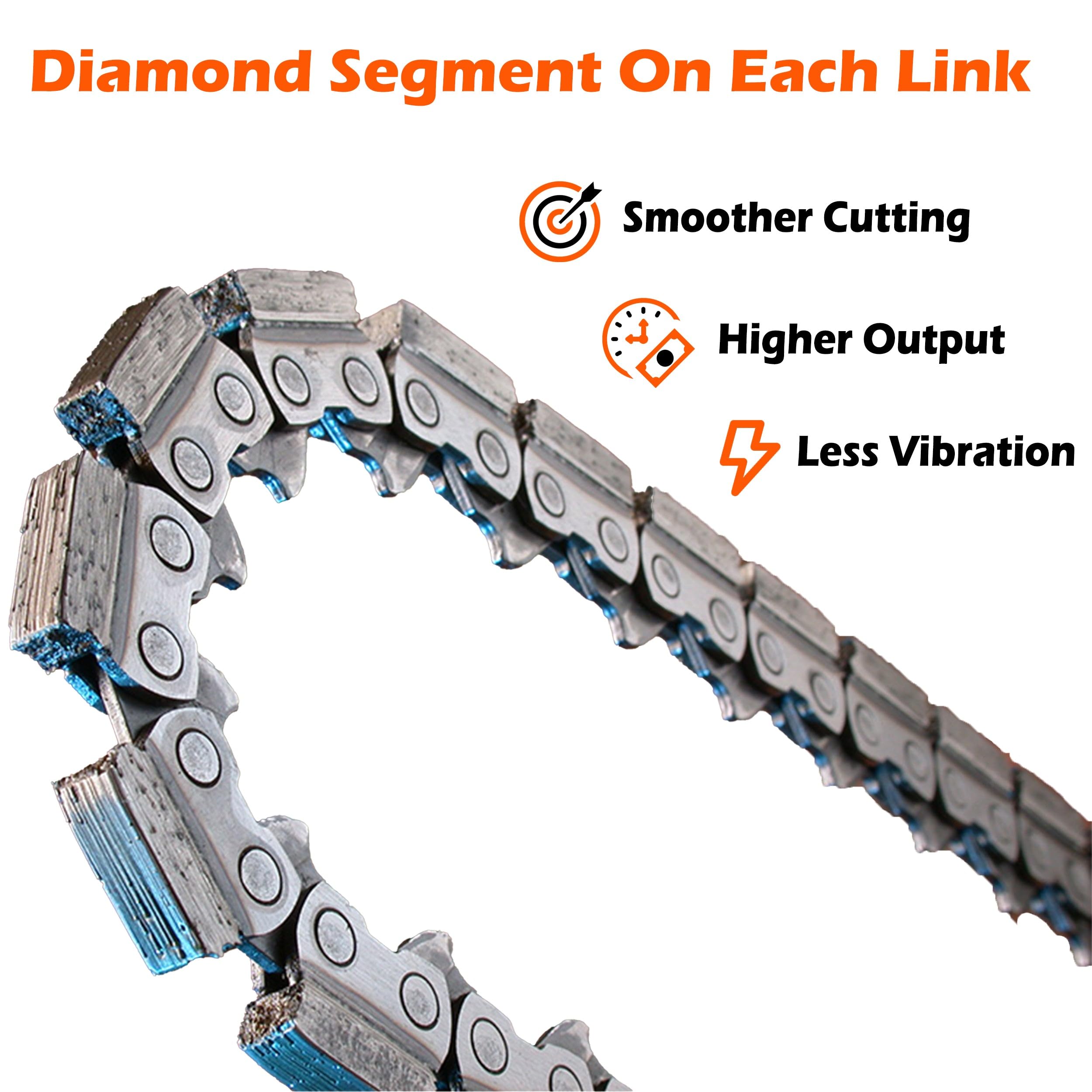 Cadena de hormigón de 35,5 cm MIA de paso de 3/8 pulgadas F3 para cadena de diamante de motosierra de hormigón CARDI MESA DIAMOND®