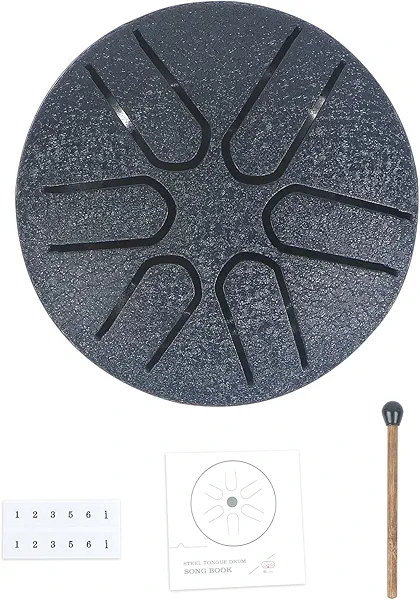 Mini Steel Tongue Drum, Horse 3 Inch 6 Tones Tank Drum C Key Percussion Steel Drum Kit with Drum Mallets Note Stickers(3 Inch 6 Tones)