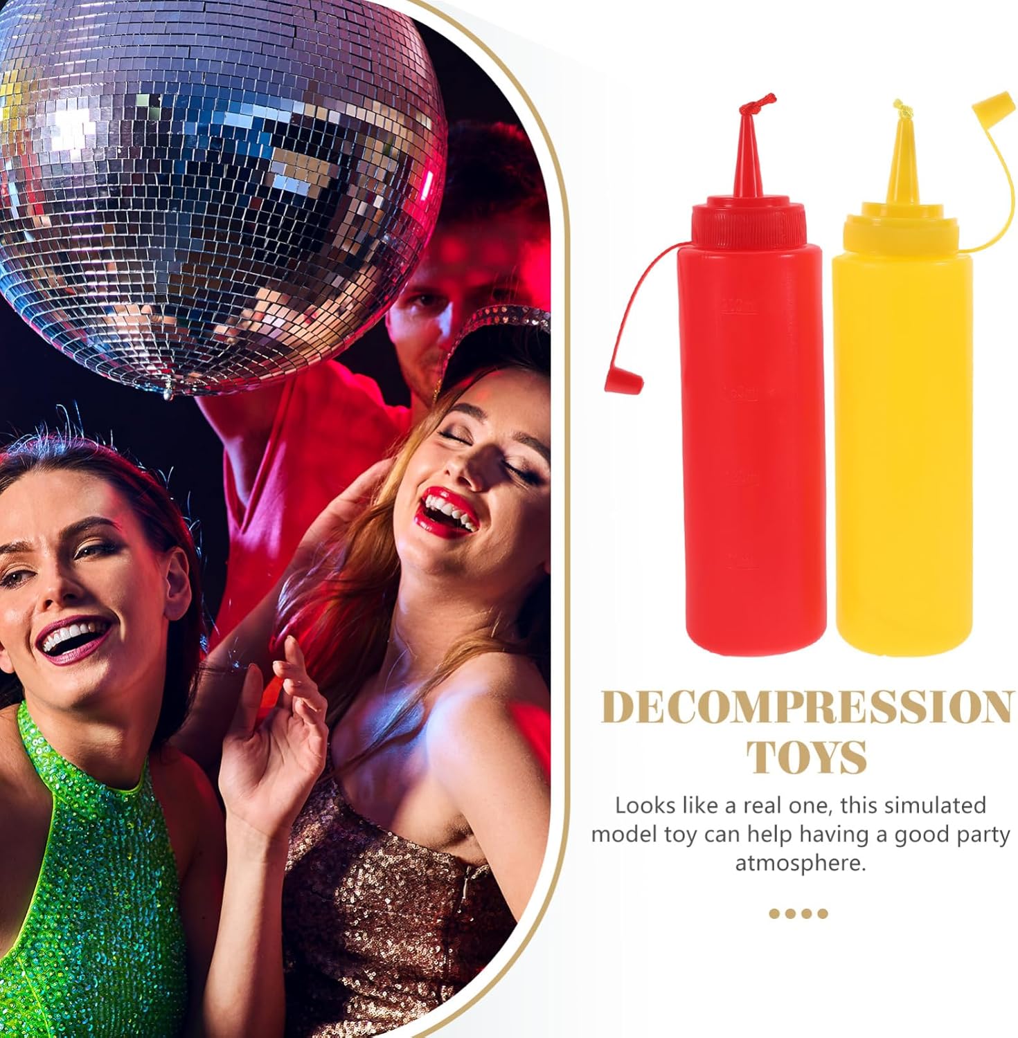 NUOBESTY 2pcs Fake Ketchup Bottle Prank Toy Prank Stuff Realistic Squeeze Ketchup Bottles for Halloween, Party Trick Prop