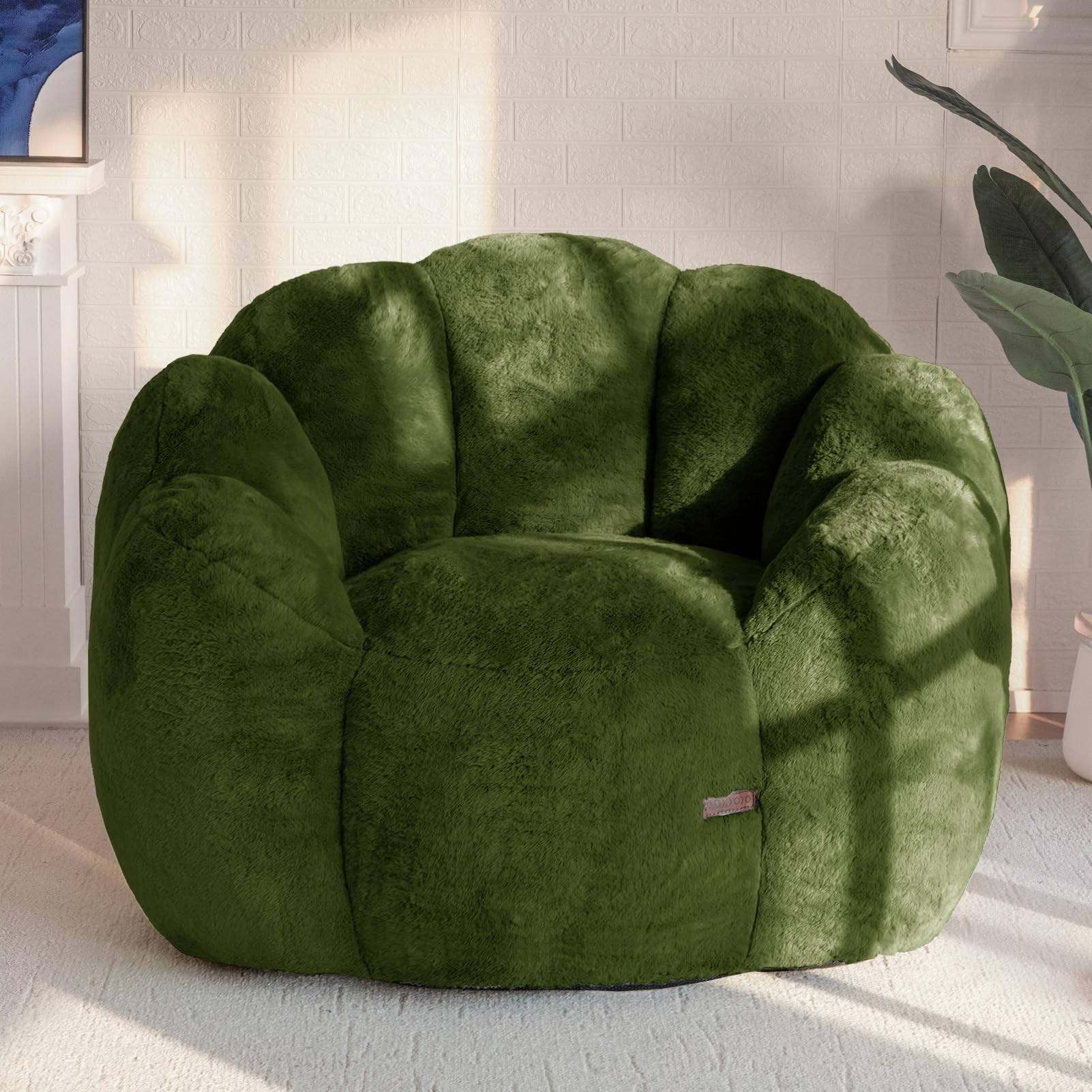 MAXYOYO Sillón Puff, Sofá Puf con Forma Floral, Incluye Relleno, Suave Sofá de Suelo de Piel Sintética, Tamaño Gigante, Ideal para Sala de Estar y Dormitorio