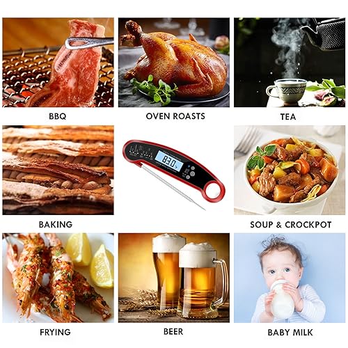 Miniatura 6 de Termómetro digital para carne, termómetro de lectura instantánea IP67 impermeable con retroiluminación e imán para cocinar, barbacoa, parrilla,