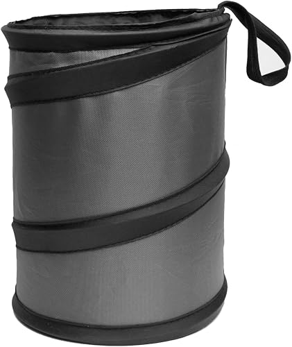 FH GROUP FH1121GRAY Cubo de basura para automóvil de tamaño compacto, portátil, 