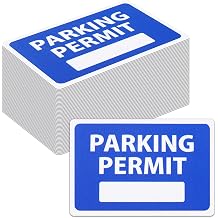 75 Pack Blue Parking Permit, Window Label Stickers, 3x2 in