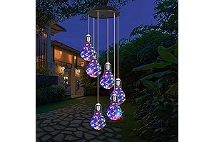 YHmall Colorful Lights Solar Wind Chimes for Outside