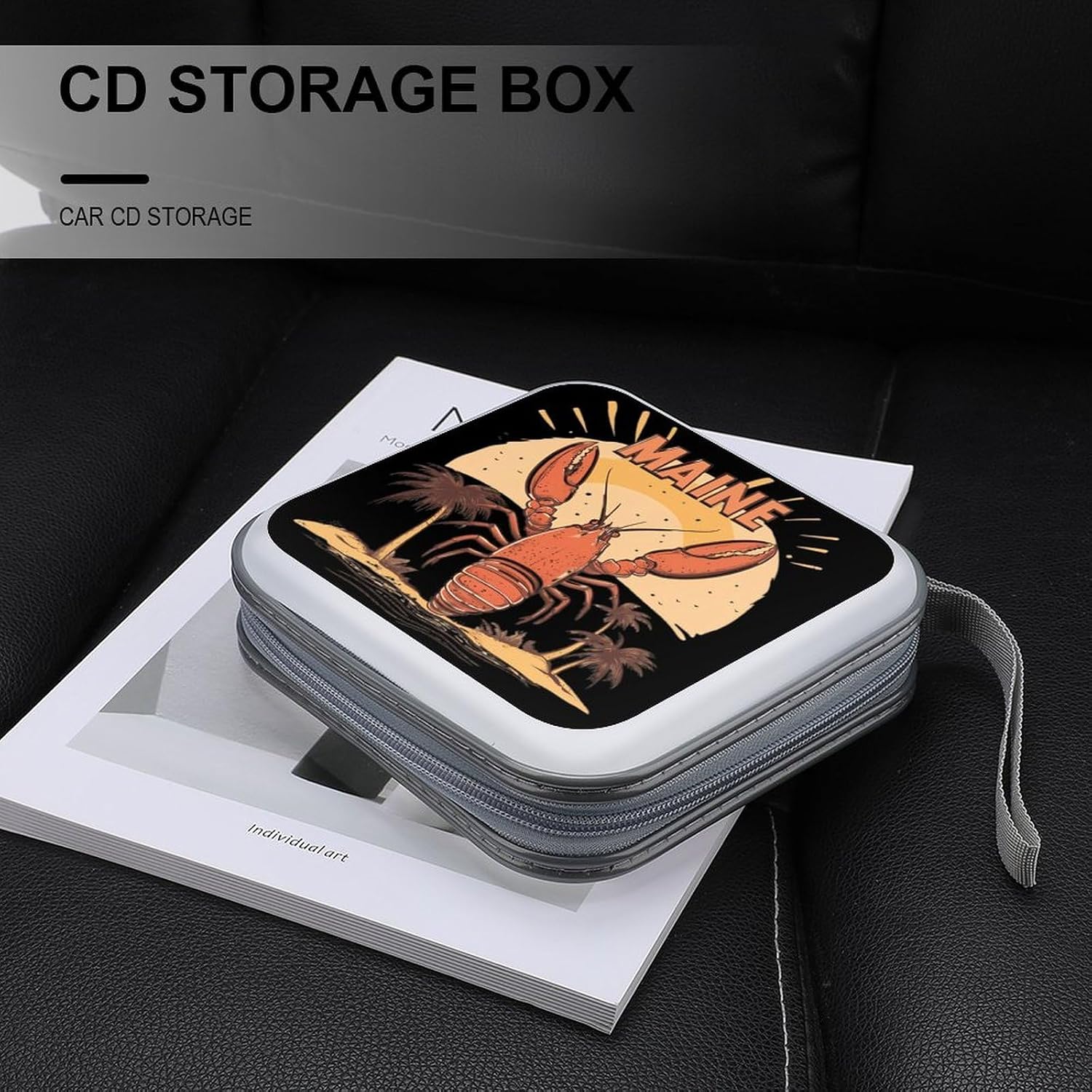 Lobster Palms Maine Protective CD Case Storage Rack 40 Capacity DVD Holder Organizer Car Travel