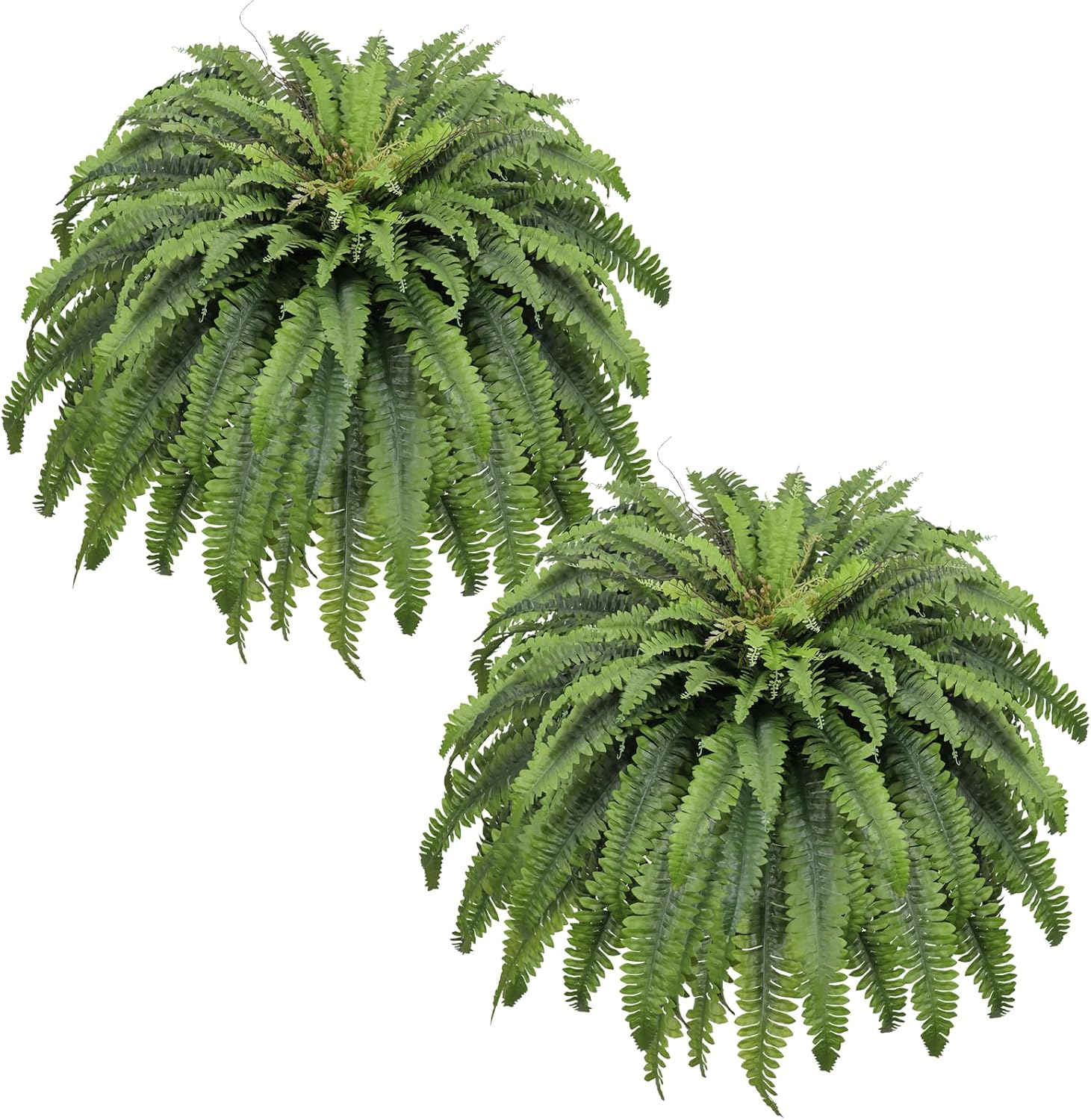 50" Fake Ferns Artificial Plants Large, 98 Fronds 2 Artificial Ferns for Outdoors and Indoors, Suitable for Planter Garden Porch Office Decor