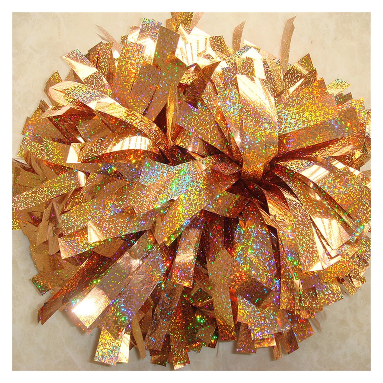 1Piece Metallic Pom Pom Pom Handle, Cheerleader Pom Pom(Color 14,8 Inch)