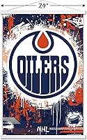 Vista 3 de Trends International NHL Edmonton Oilers - Póster de pared con logotipo Maximalist 23 con marco magnético