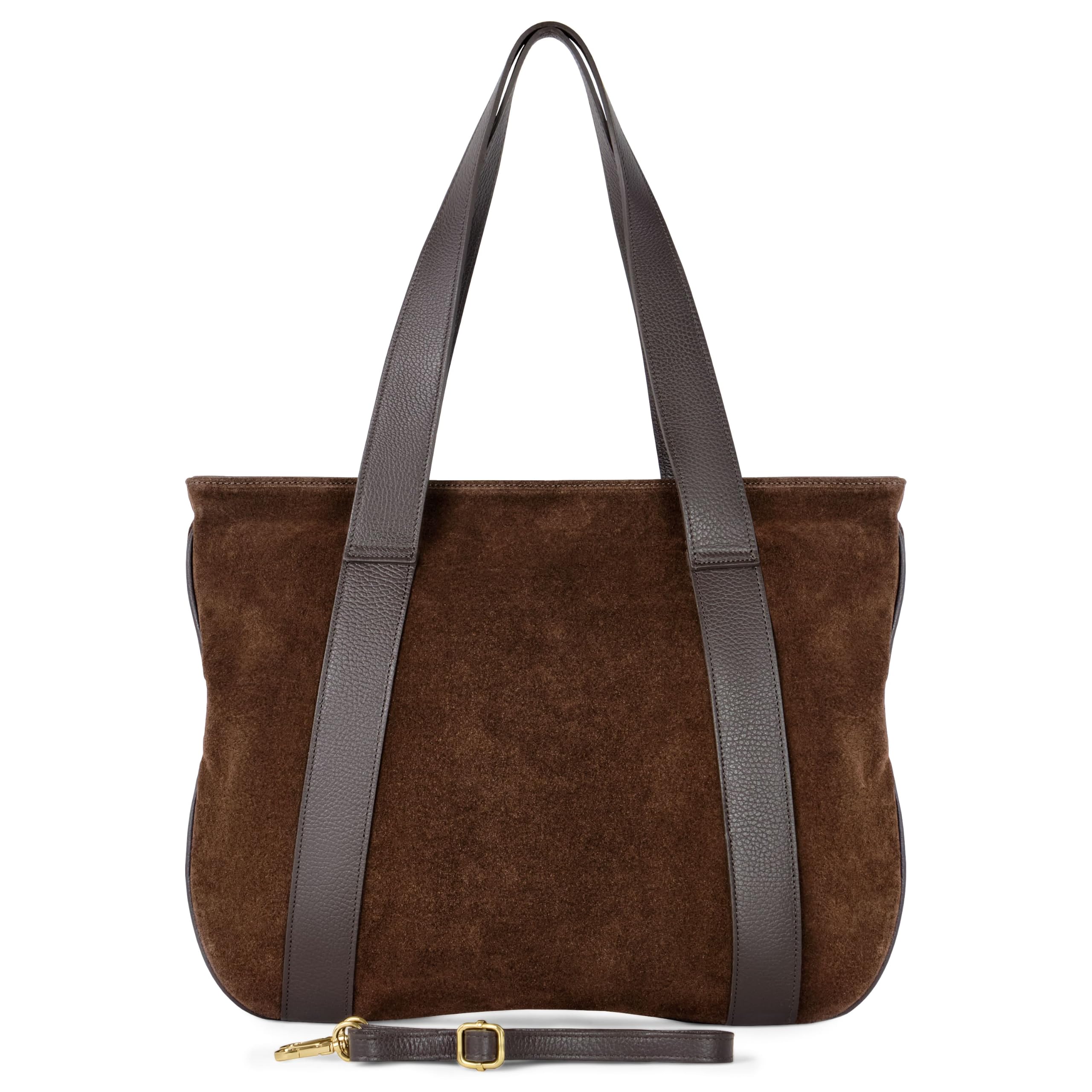 Italian Genuine Suede Leather Tote for Women with Secure Zipper & Adjustable Strap | Larg…