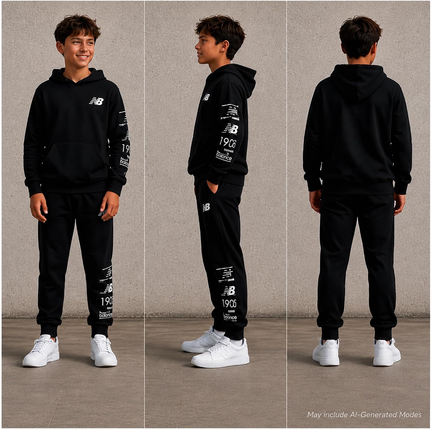 New Balance Boys Jogger Set 2 Piece Fleece Graphic Hoodie and Sweatpants