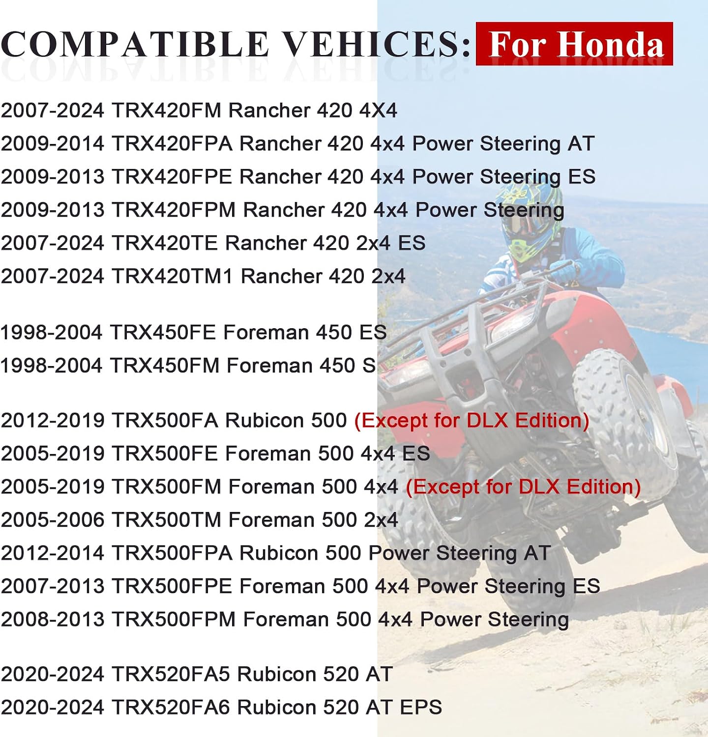 Front & Rear Wheel Center Cap for Honda Recon Fourtrax Rancher Foreman Rubicon 250 300 350 400 420 450 500 520 TRX250 TRX300 TRX350 TRX400 TRX420 TRX450 TRX500 TRX520