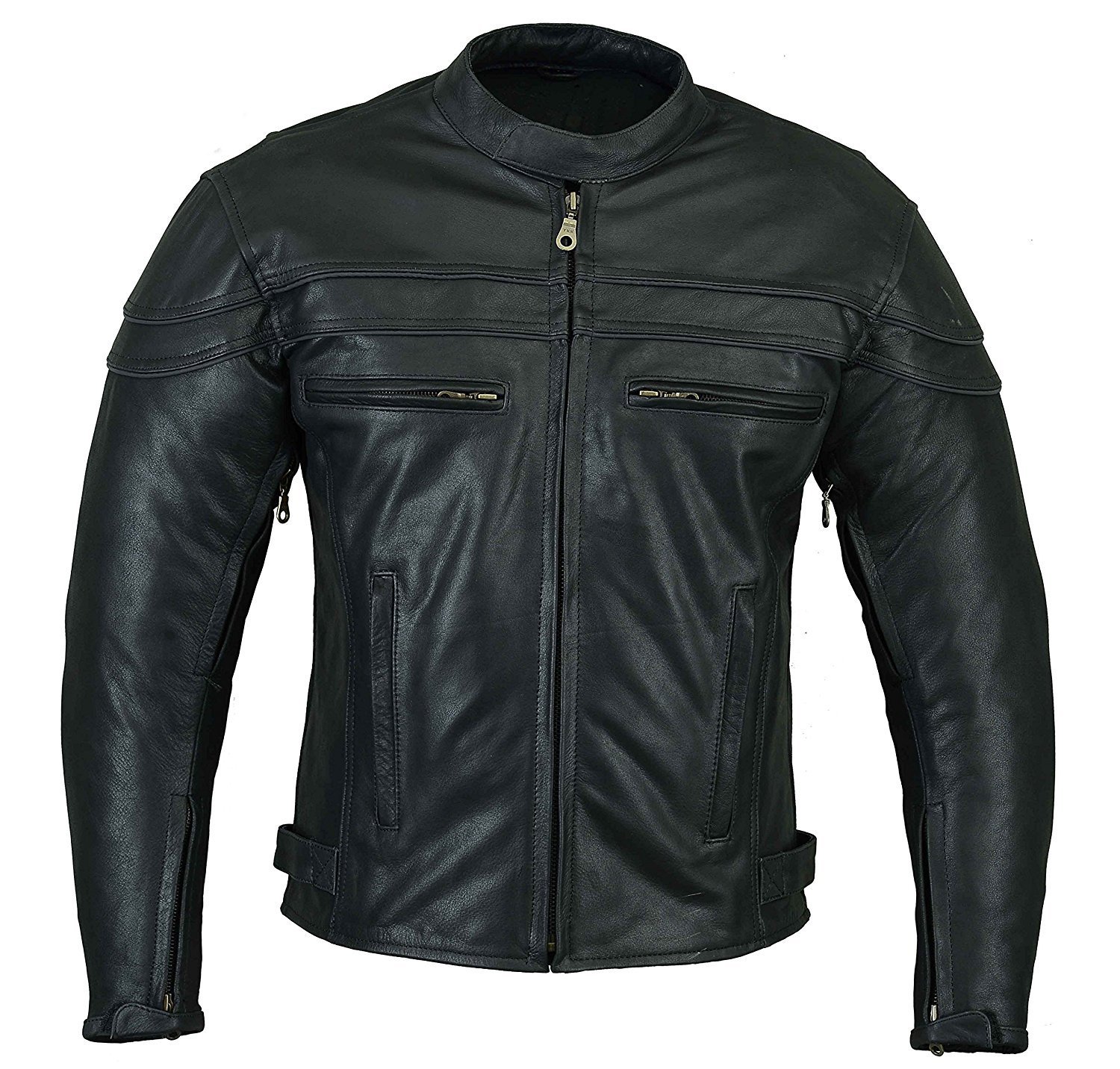 Bikers Gear Chaqueta Sturgis Monza de moto para hombre en cuero con Protecciones