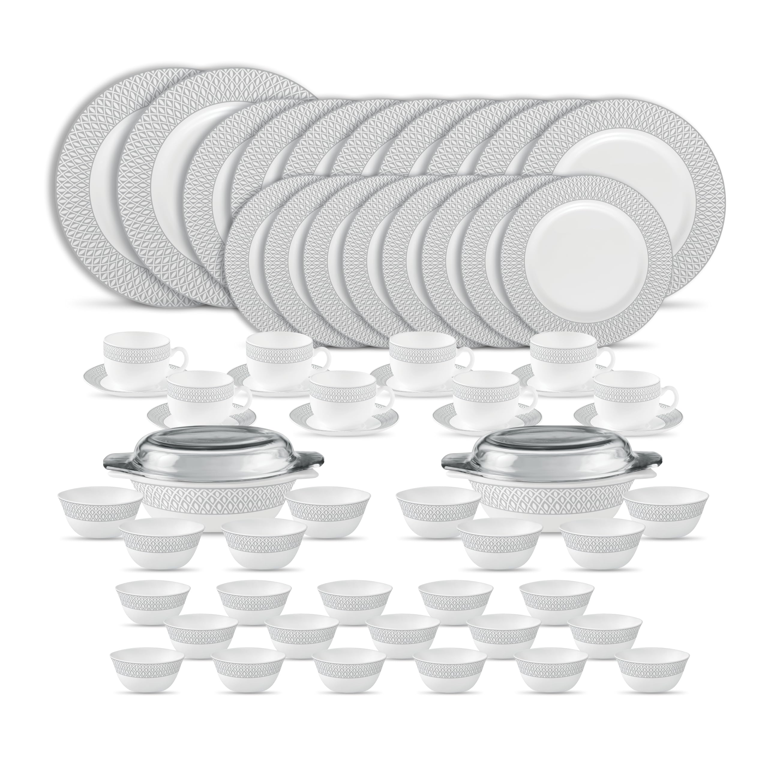 La Opala Diva Dinner Set - 62 Piece Grey Tableware -10
