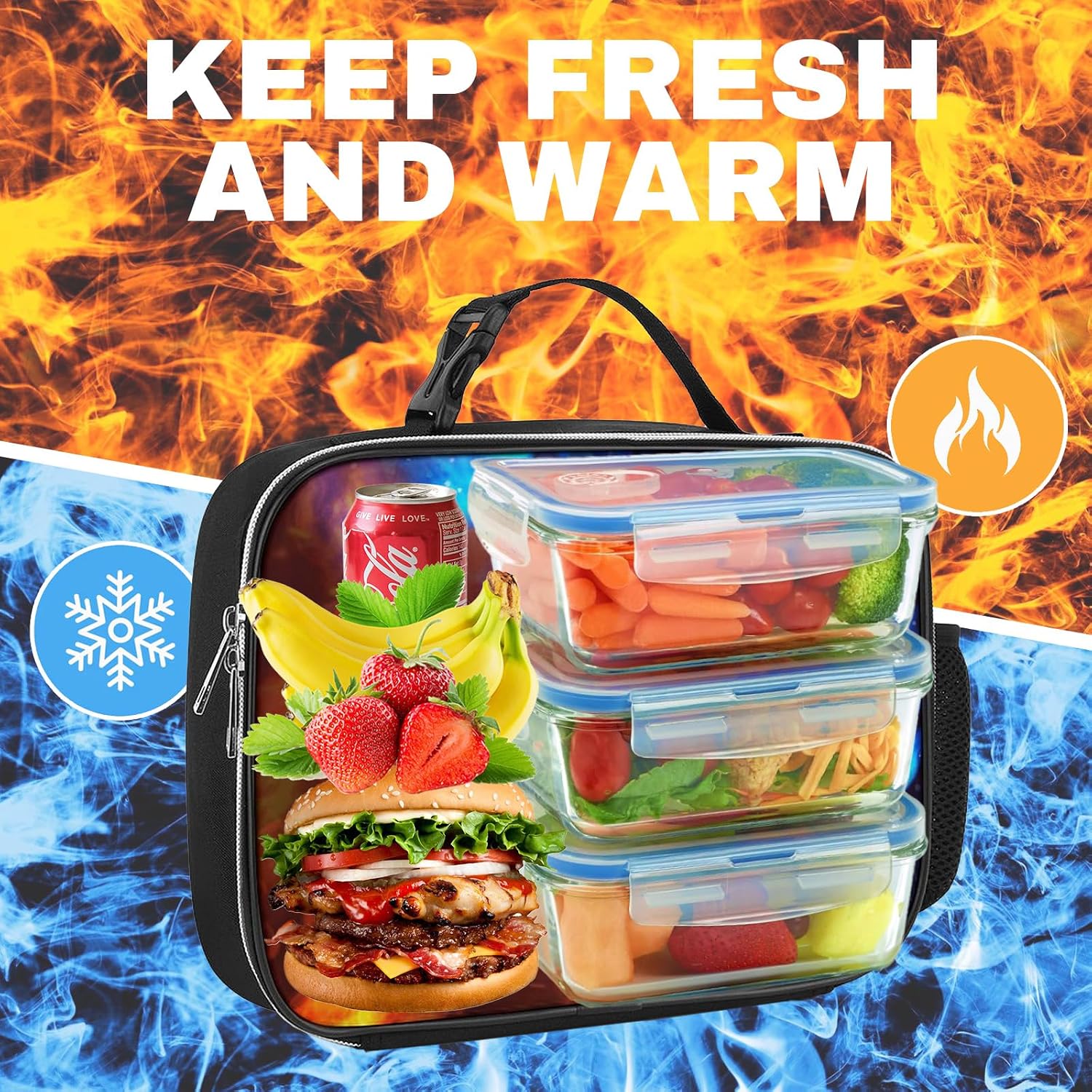 American Football Lunch Box for Boys Girls Kids,Football Lunch bag for Student Toddler,Rugby Lunch Bag for School Work Office Beach Picnic Hiking