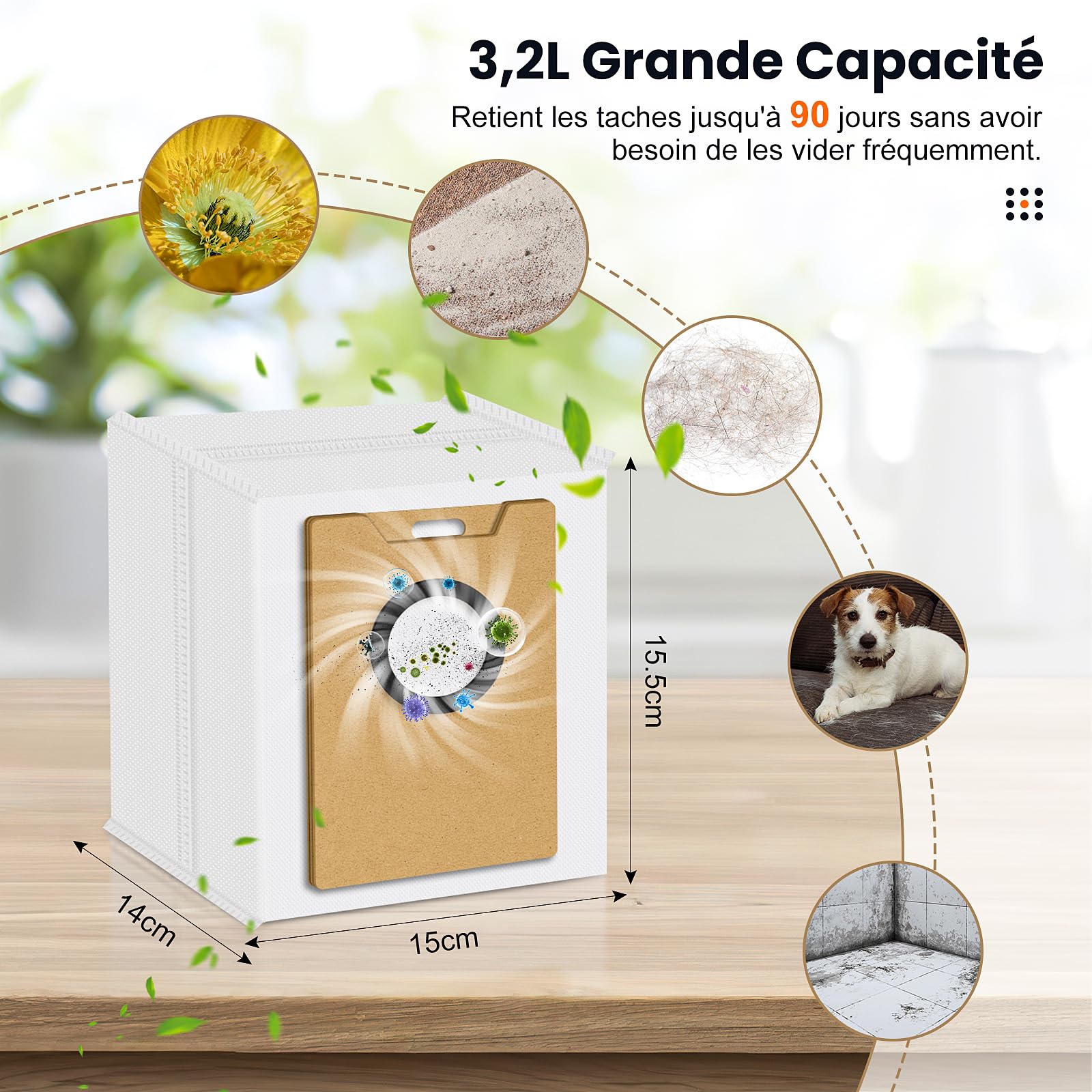 Sacchetti Ricambio Per Aspirapolvere Tapo - Confezione Da 5 Pezzi, Compatibili Con RV30 Max Plus, RV20 Max Plus E RVA202 - Foto 2