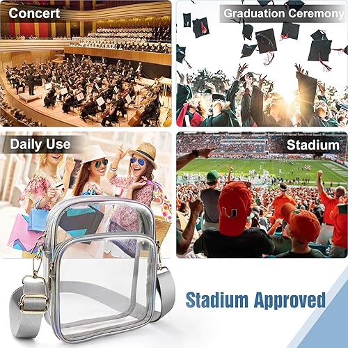 Miniatura 6 de COROMAY Clear Purse TPU Clear Bag Stadium Approved Clear Crossbody Bag