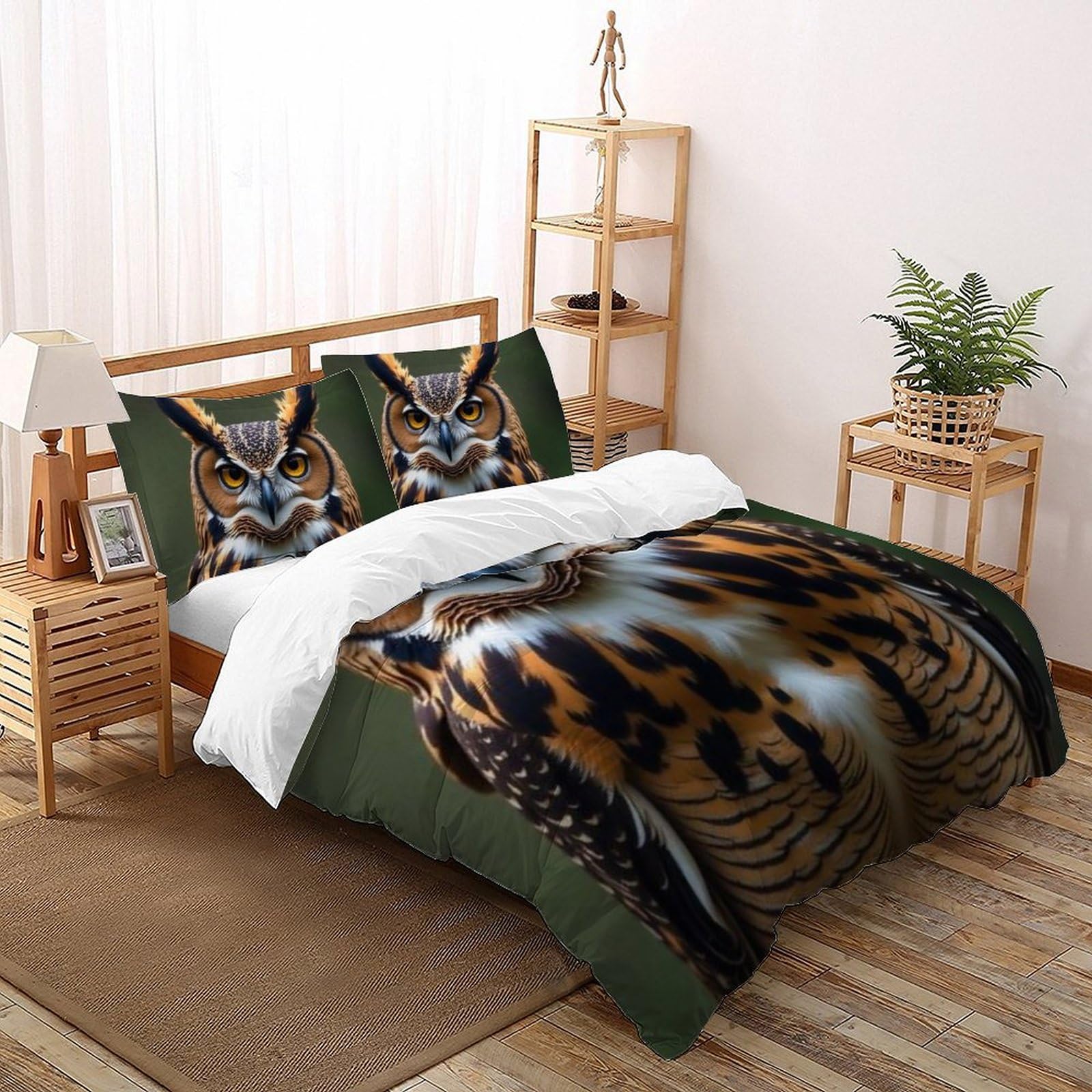 Housse de couette super king 260x220cm microfibre animaux imprimé 3D et ses taies