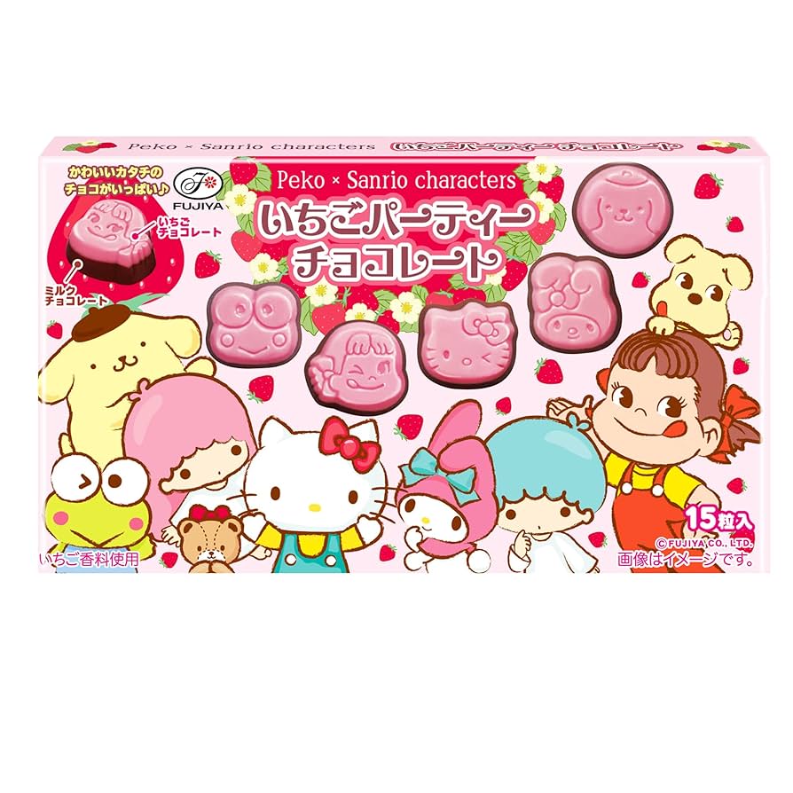 Amazon | 不二家 ペコ×サンリオいちごパーティチョコレート 40g