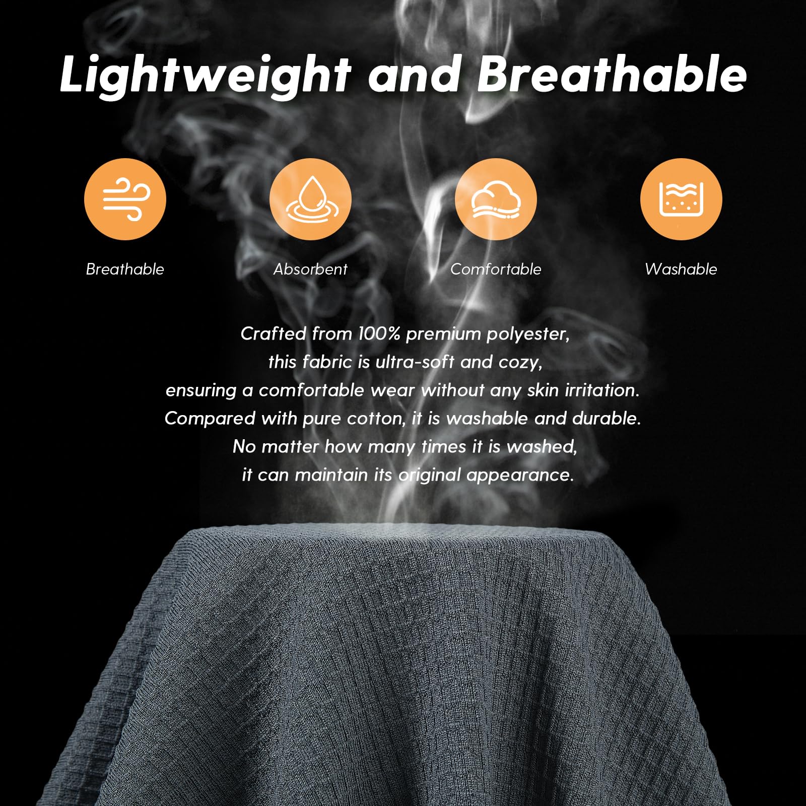 FashGudim Herren-Waffelpikee-Bademantel, leichter Kimono-Spa-Bademantel, knielang, Sommerroben