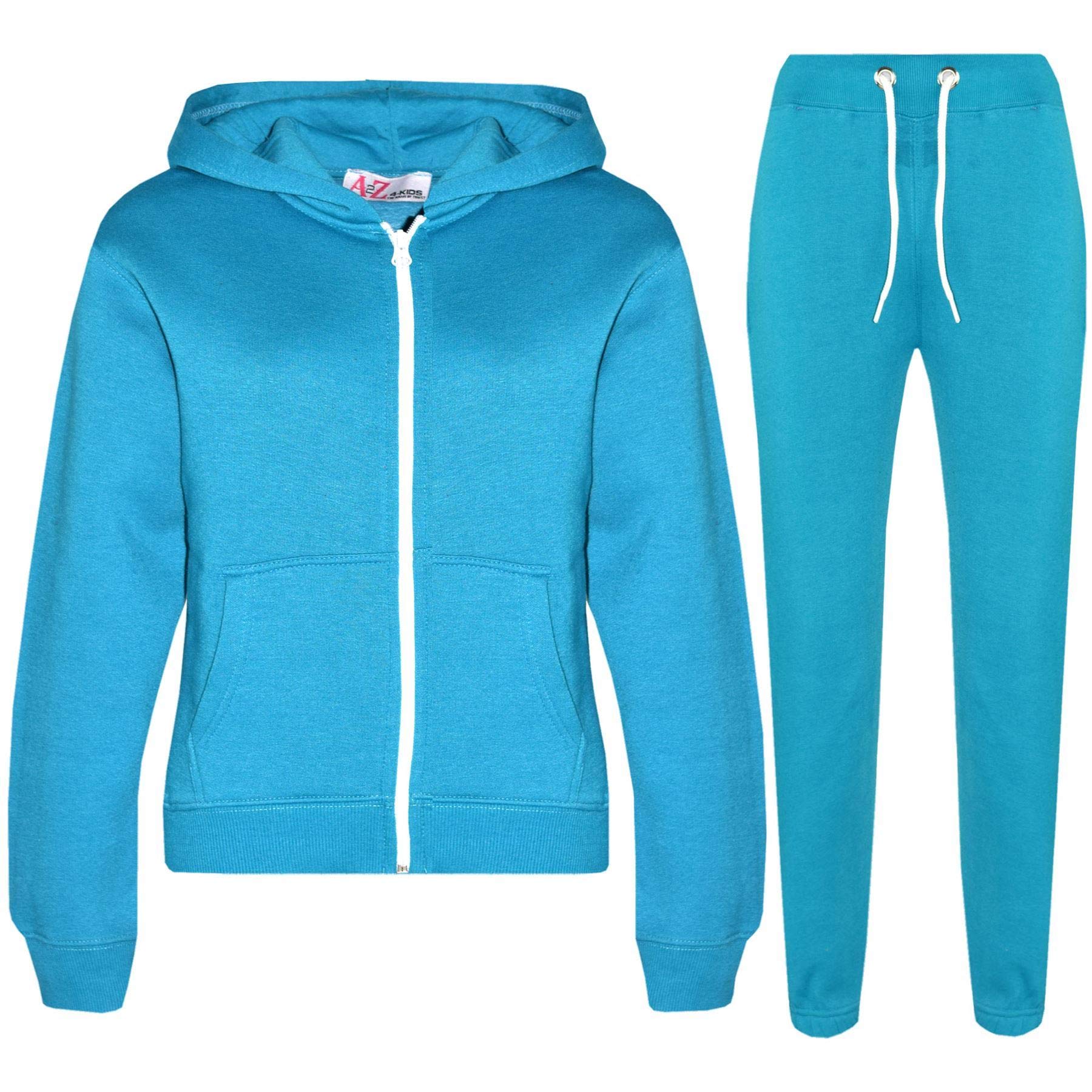A2z 4 Kids Boys Turquoise Girls Tracksuit Set Plain & Camouflage Fleece - Plain Tracksuit 13