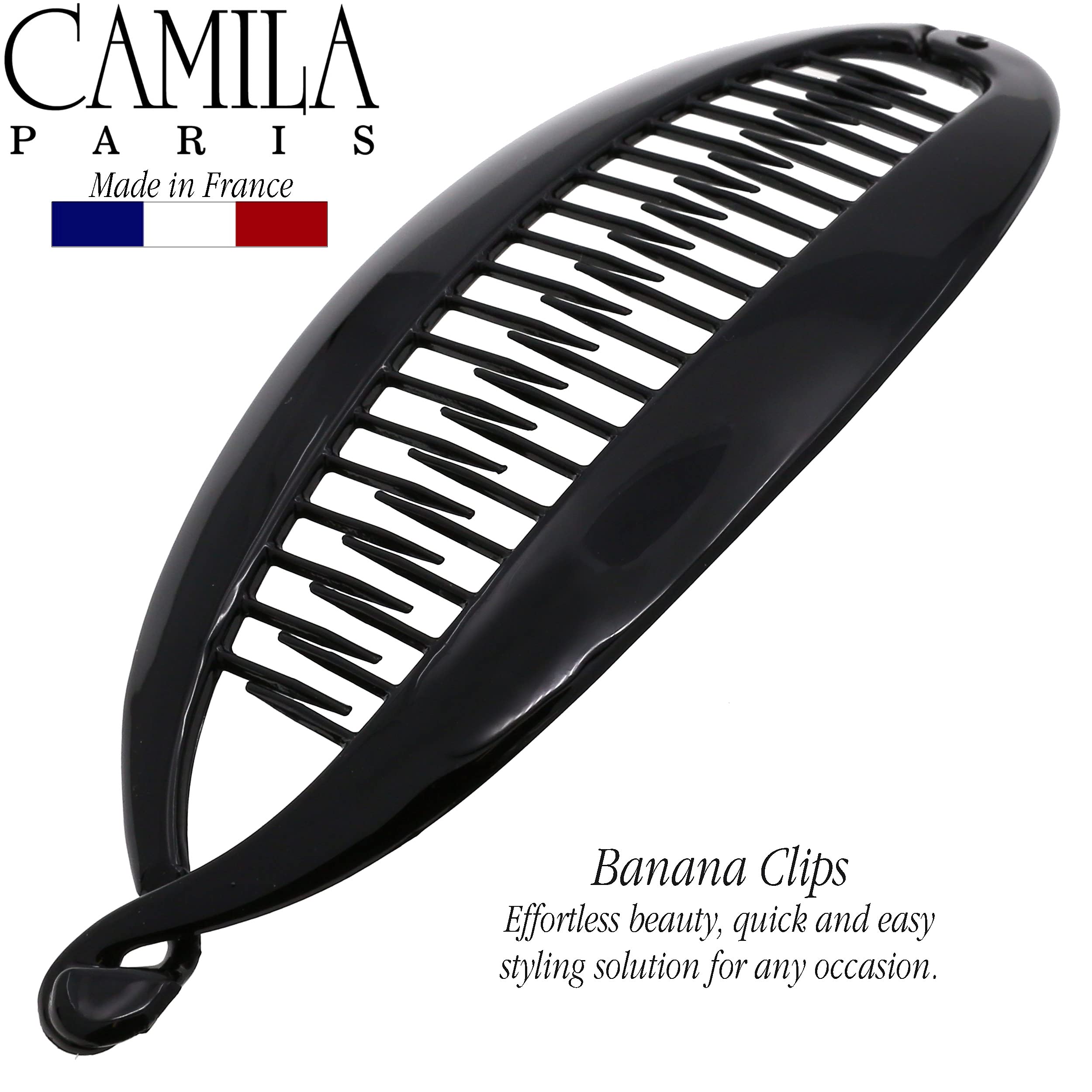 Camila Paris NV135 - Peine de pelo con clip de plátano francés de 7 pulgadas, diseño clásico para niñas y niñas, flexible, ideal para peinar, accesorios para el cabello para mujer, fabricado en Francia
