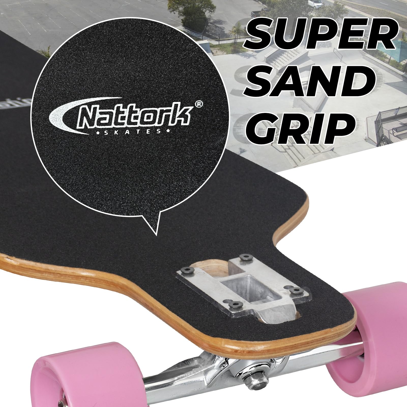 Nattork Cruiser Longboard Skateboard complet en bambou et érable dur canadien