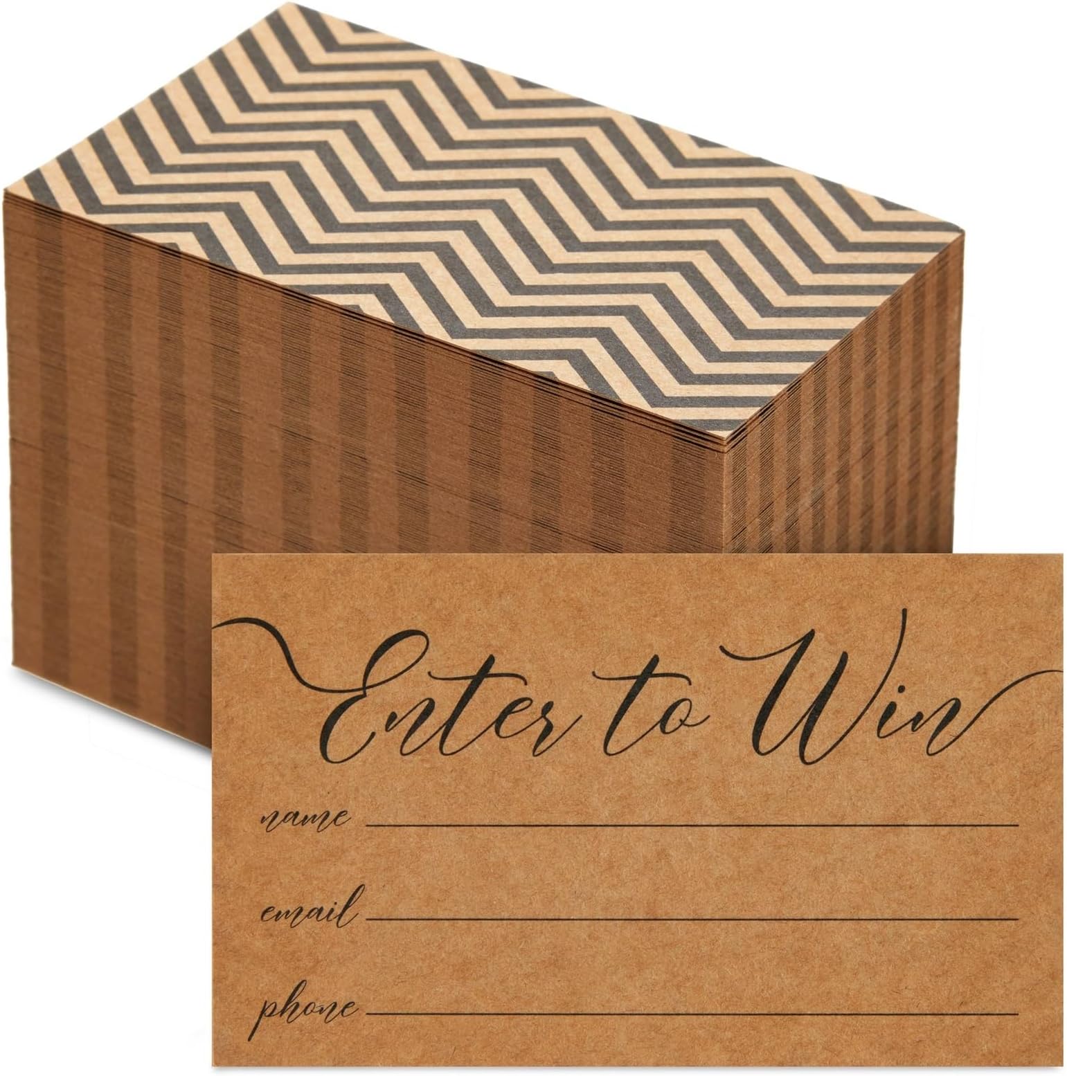 Juvale 200-Pack Kraft Enter to Win Entry Form Cards for Contests, Raffles, Ballots, 3.5 x 2 Inches