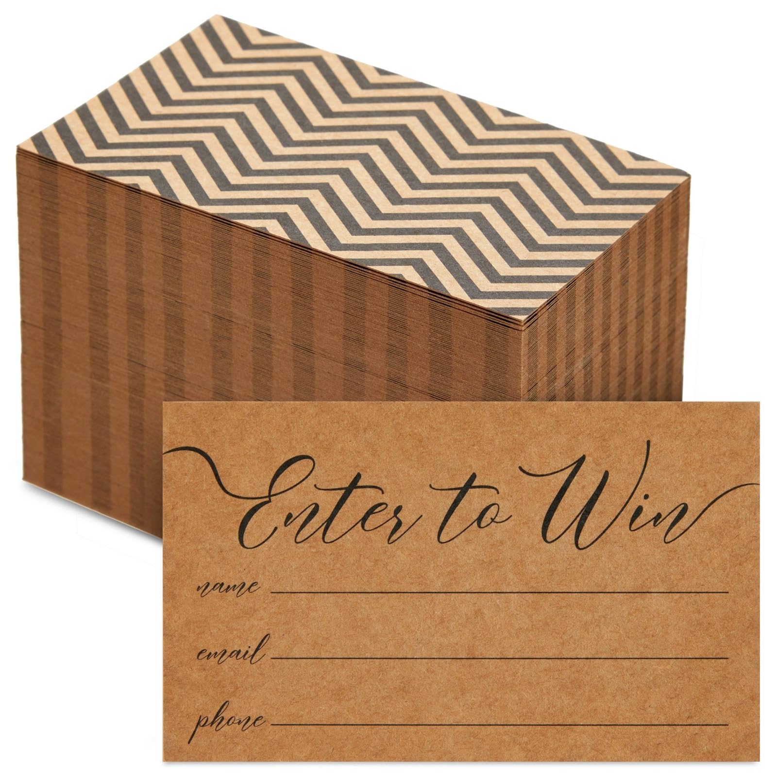 Juvale 200-Pack Kraft Enter to Win Entry Form Cards for Contests, Raffles, Ballots, 3.5 x 2 Inches