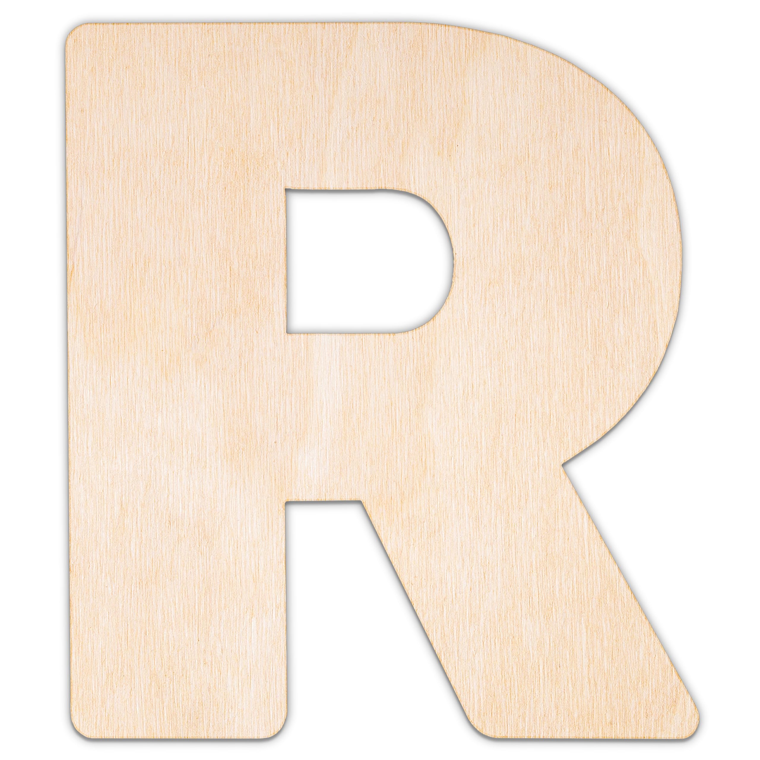 Creative Deco Personalisierte Holzbuchstaben R aus Sperrholz oder MDF | Alphabet | 5-100 cm | Ihr Text Buchstaben Holz für Türschild | Lasergeschnittene Sperrholzausschnitte für Decoupage, zum Basteln