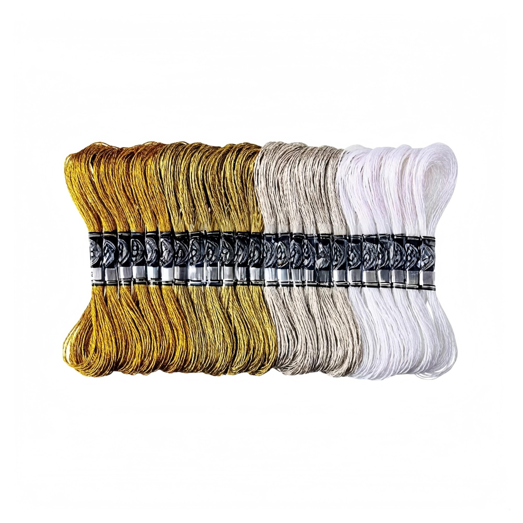 6/24 pezzi di filo da ricamo metallizzato glitterato, filo fai da te, filo da punto croce, filo in poliestere for braccialetti, artigianato(24Pcs Mixed)
