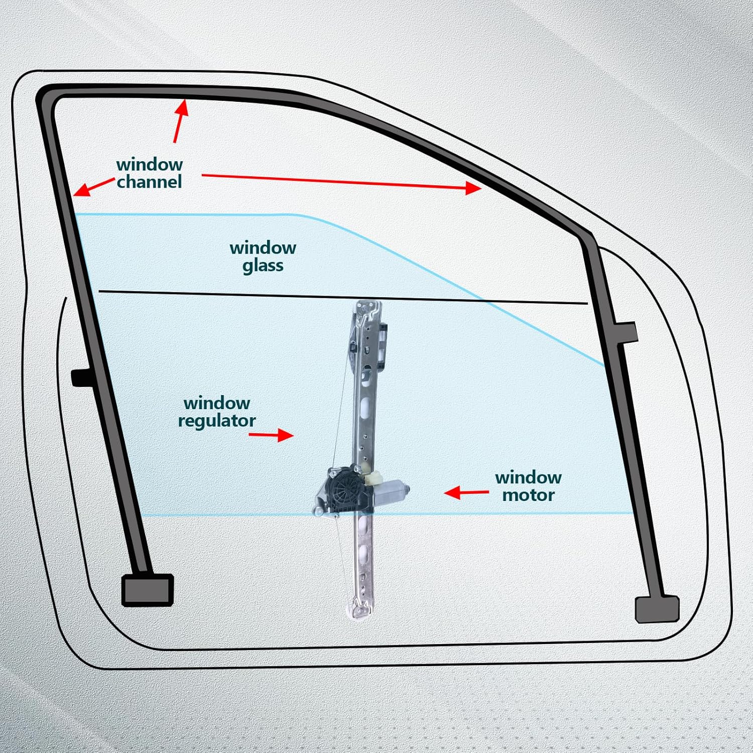 FINDAUTO Rear Left Side Power Window Regulator with Motor Replacement for 1998-2002 for Mercedes-Benz ML320,1999-2001 for Mercedes-Benz ML430,2002 for Mercedes-Benz ML500,748-002