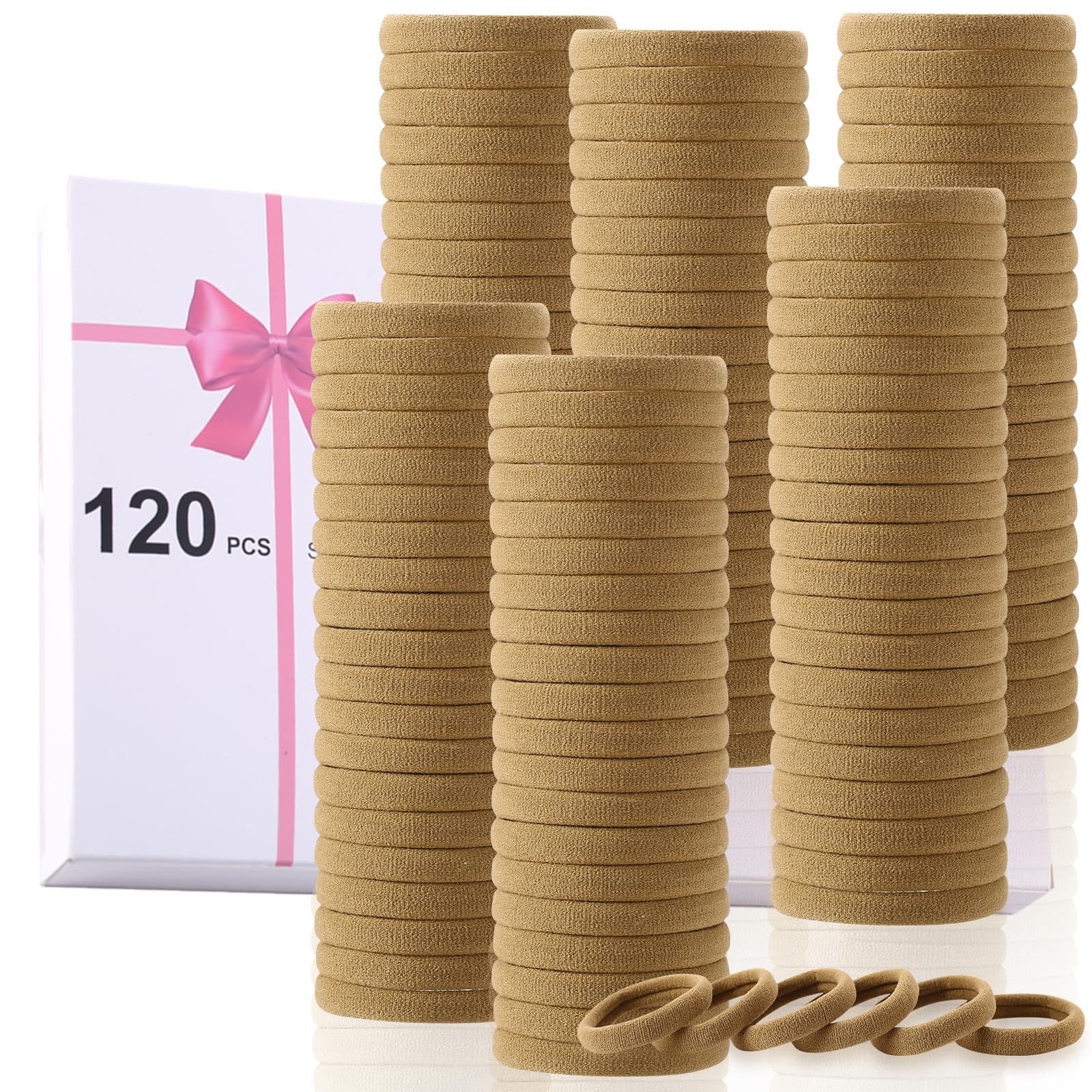 Black Hair Ties - 120 Pack for Thick Hair -10