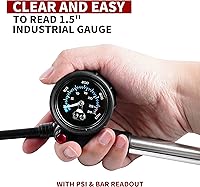 Vista 4 de BV Mini Bomba de Bicicleta Portátil de Cuadro, Bomba de Amortiguador para Amortiguador de Bicicleta, Inflador de Bomba de Balón de Aire con Agujas