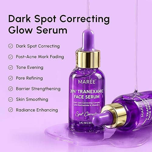 Miniatura 3 de MAREE Complejo de Suero de Ácido Tranexámico al 20% con Niacinamida y Vitamina C – Suero Corrector de Manchas Oscuras para Rostro y Cuerpo