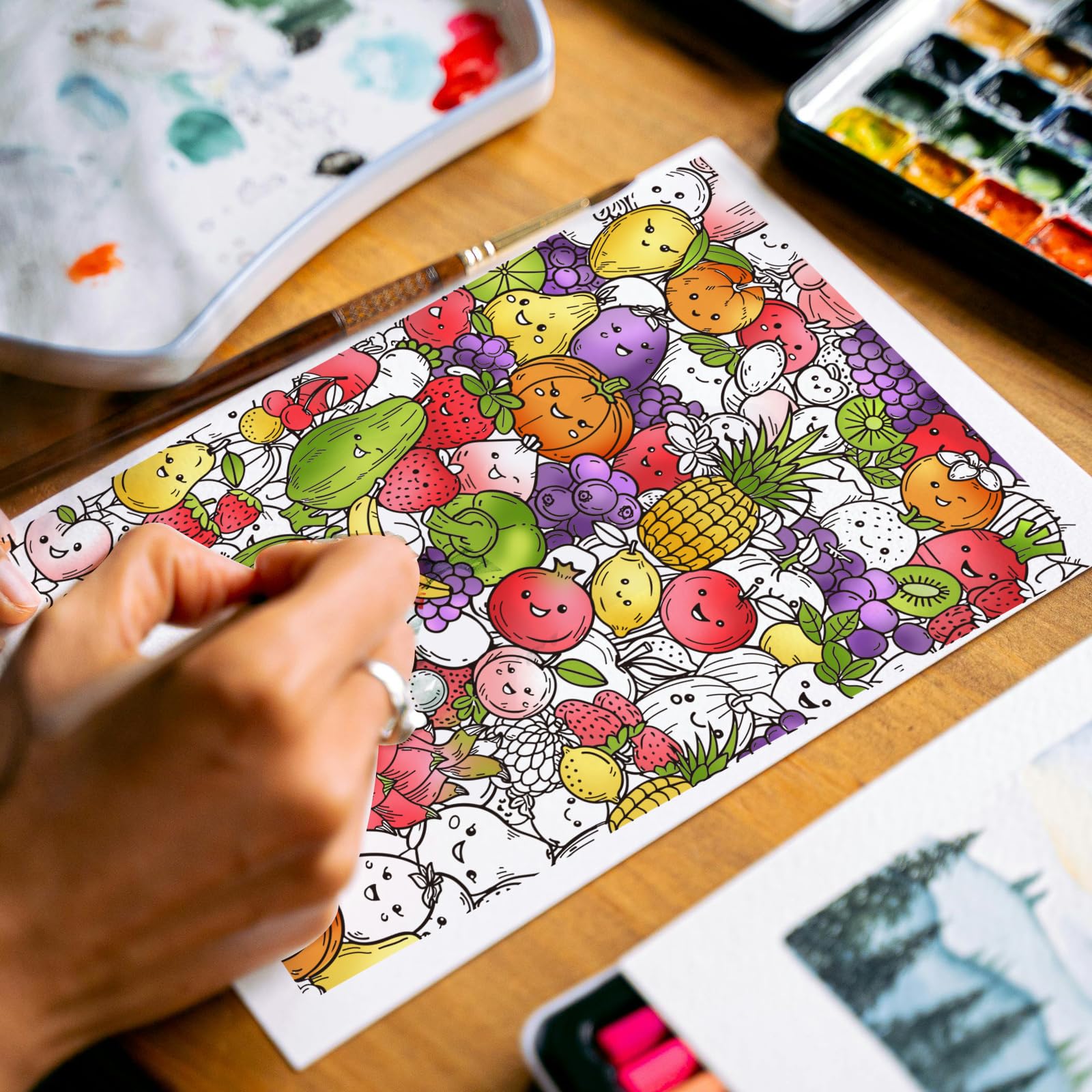 GLOBLELAND Tampons Transparents En Silicone Motif Fruits Et Légumespour La Fabrication De Cartes 8.3x5.8pouces Livre De Coloriage Tampon Transparents Pour Bricolage Scrapbooking Journal Album