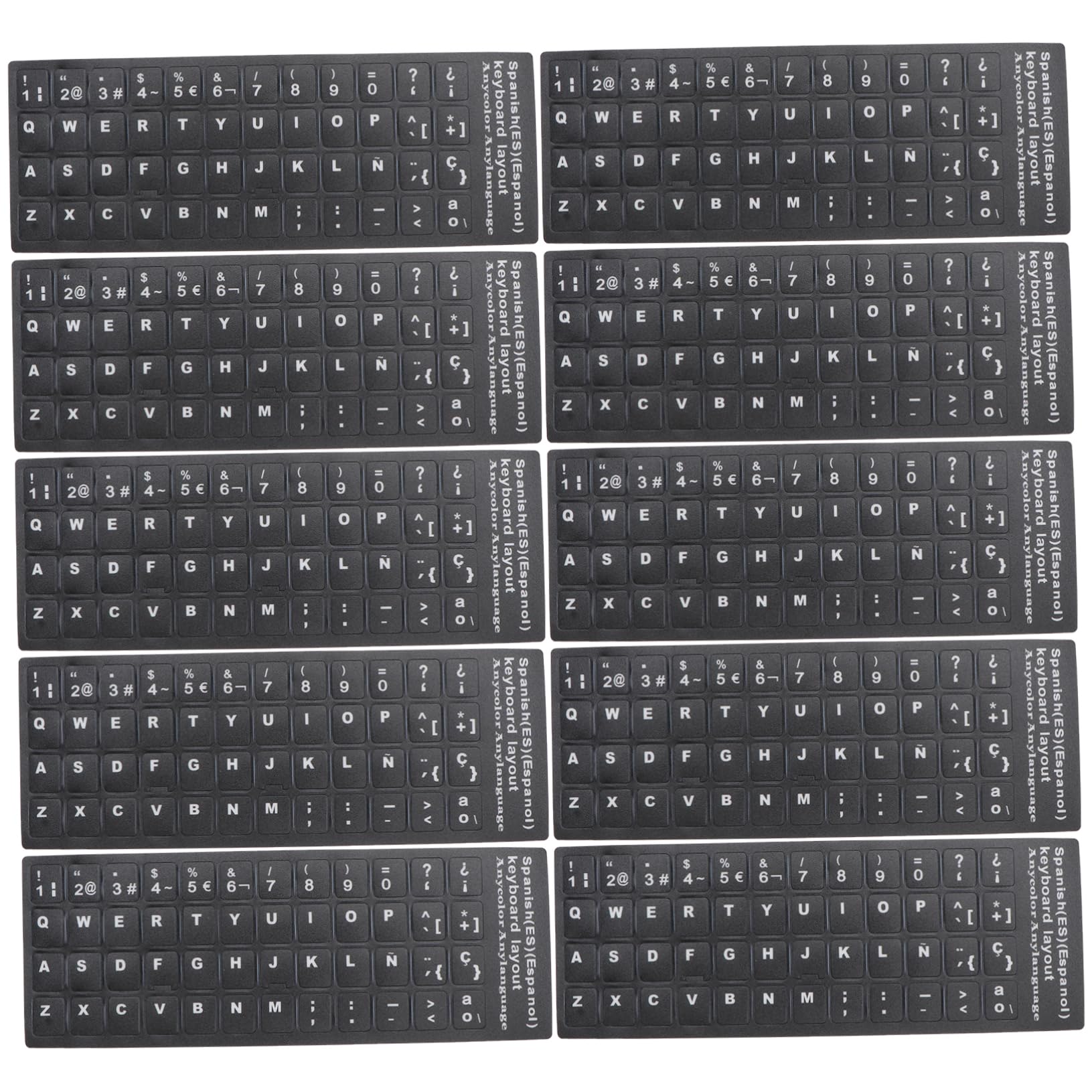 Pegatinas para teclado de portátil POPETPOP, protector multilingüe de PVC mate, 10 piezas 8
