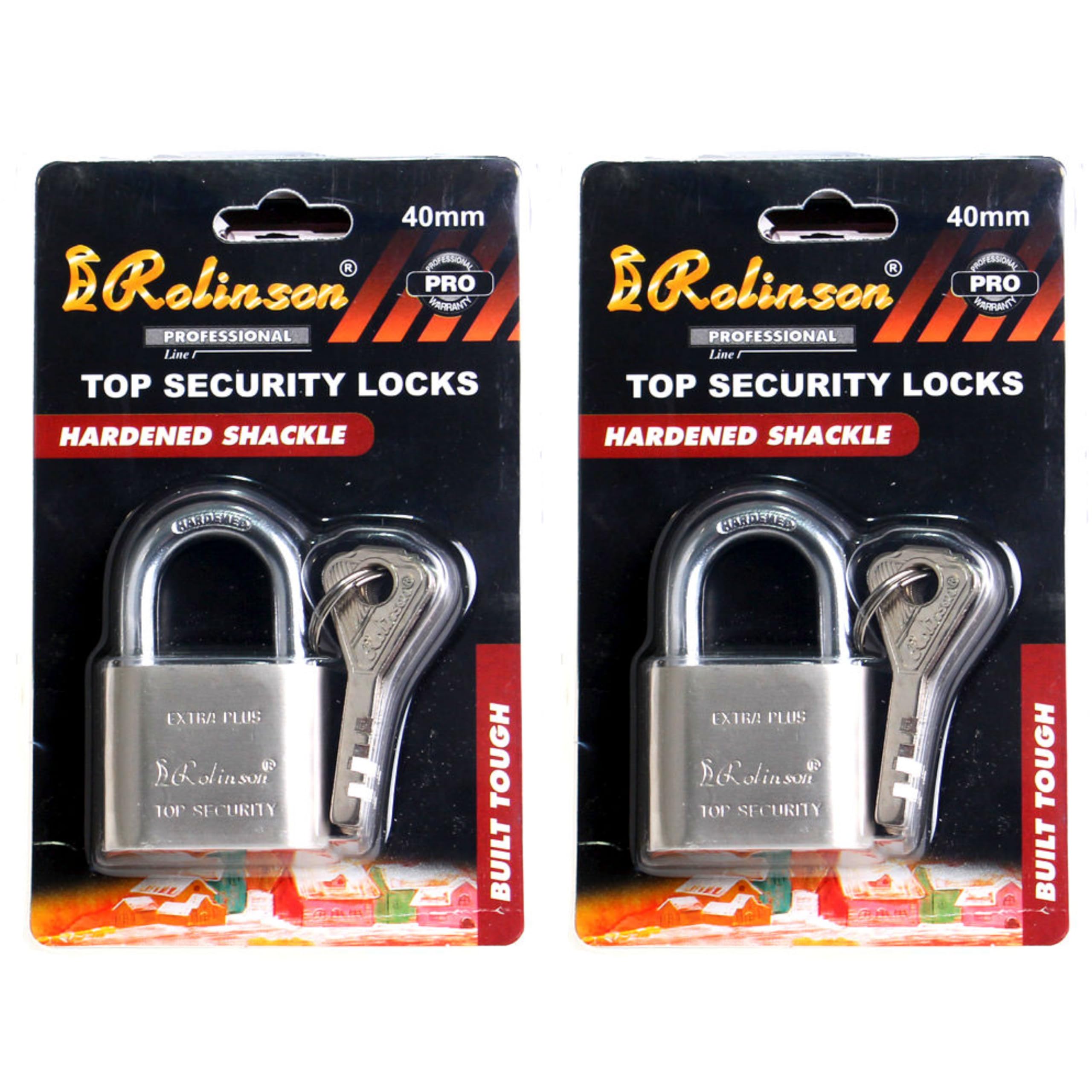 40mm Rolinsion Locks | Rolinson Top Security Door Locks | Heavy Weight Anti Drill Padlock | Four Keys Padlock 40mm Pack of 2-image-4