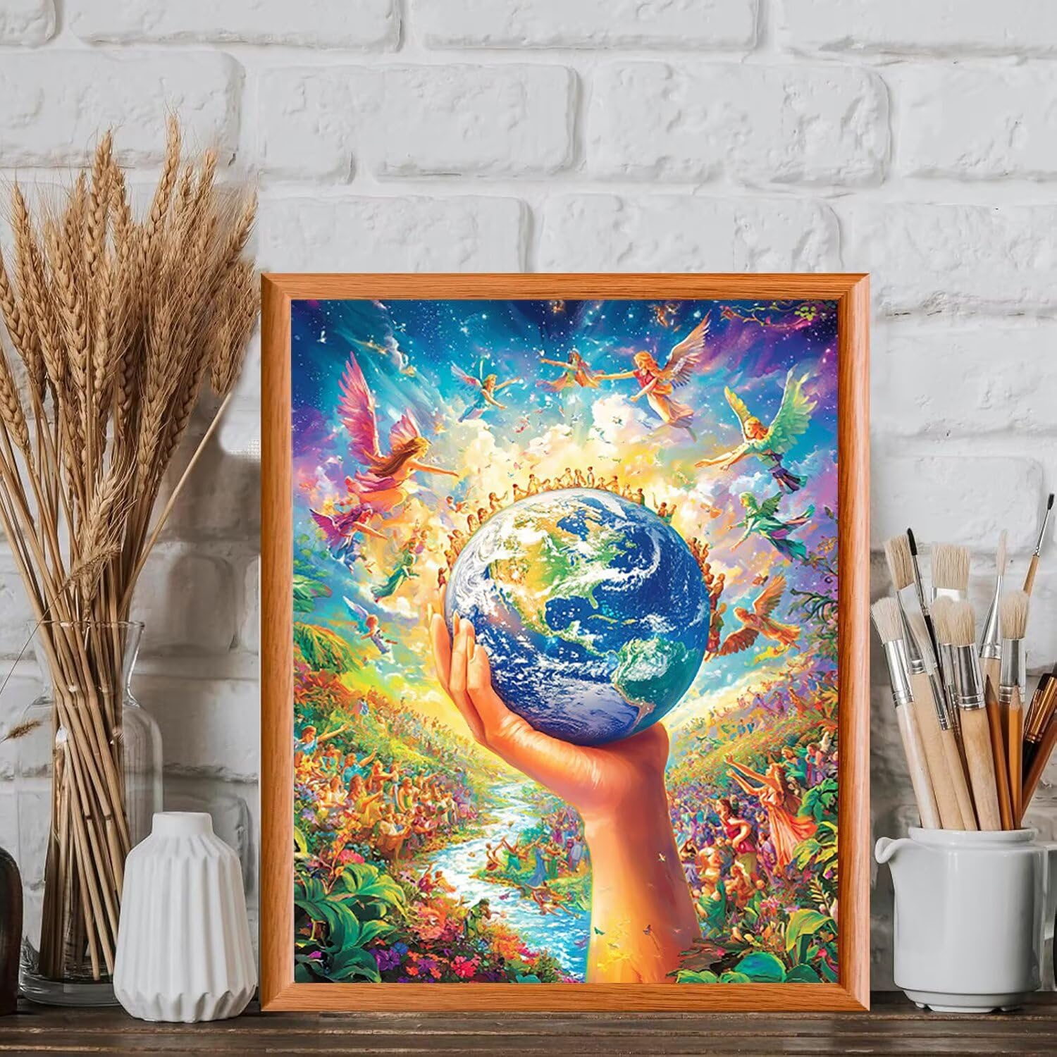 WEISHIWE Terra Dipingere con i Numeri per Adulti, 70x90cm a-134 | Paint by Numbers Kit con Pennelli e Acrilico Pigmento, Fai da te Olio La Pittura di Numeri Kit, Decora la Casa, senza Cornice