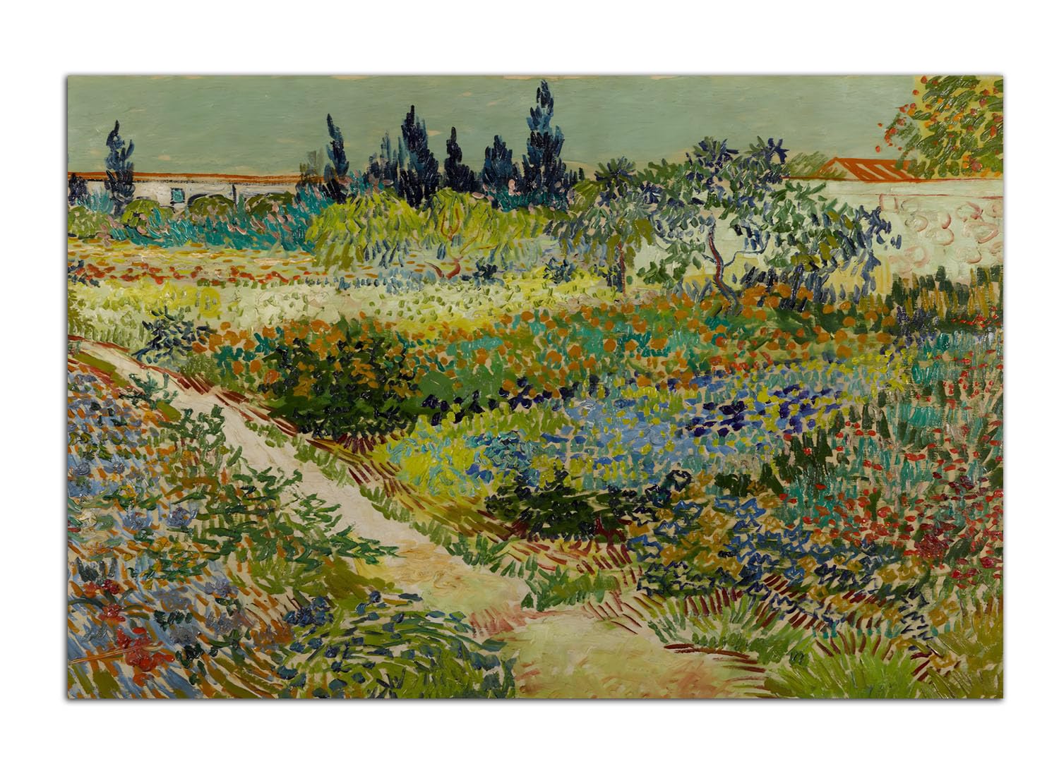 HOPHEMA Vincent Van Gogh Painting Garden at Arles Poster Print Canvas Wall Art Decor Picture (24x36inch(60x90cm),No Framed)