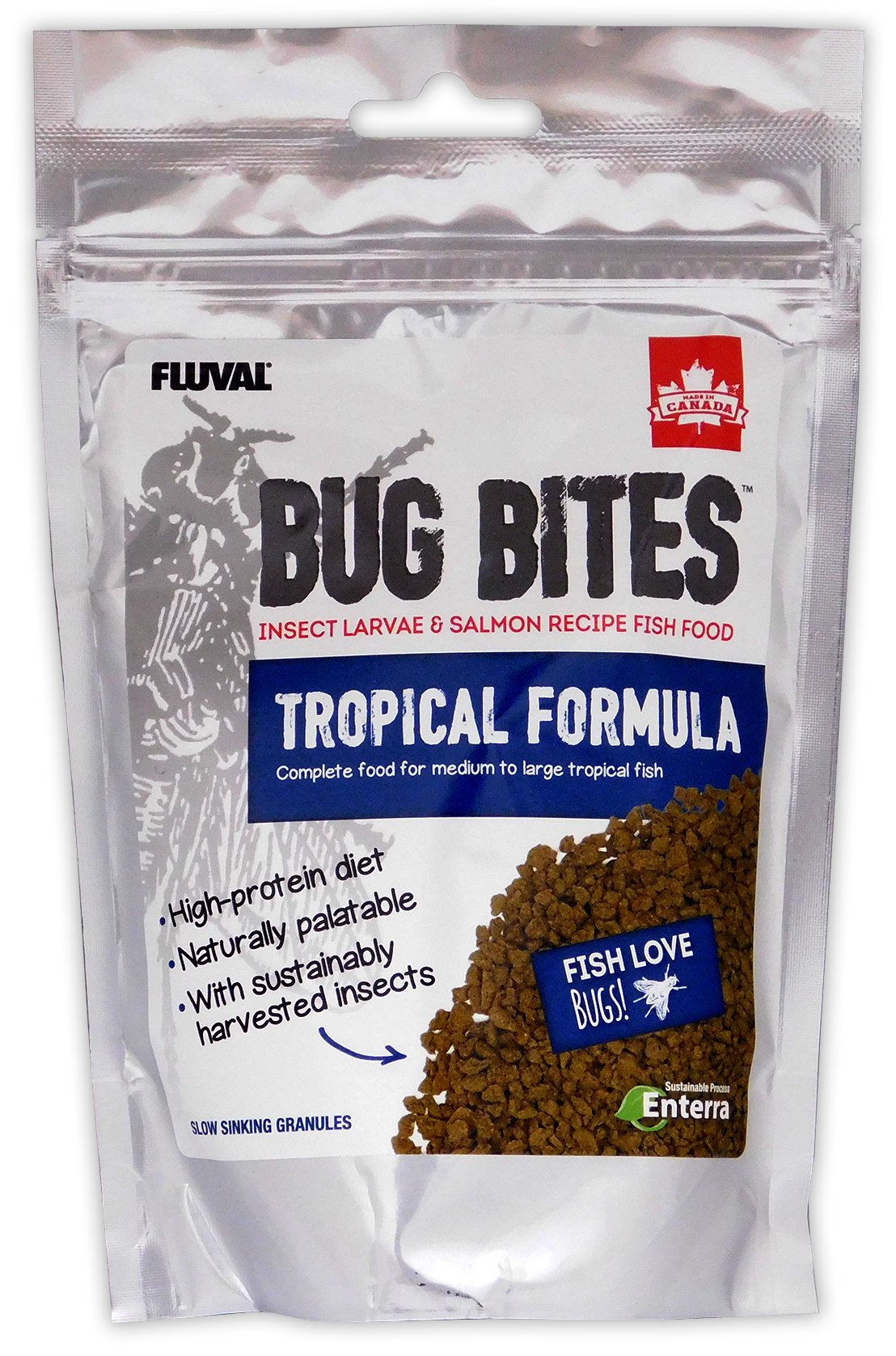 Fluval Bug Bites Tropical Large Granule Fish Food 125g
